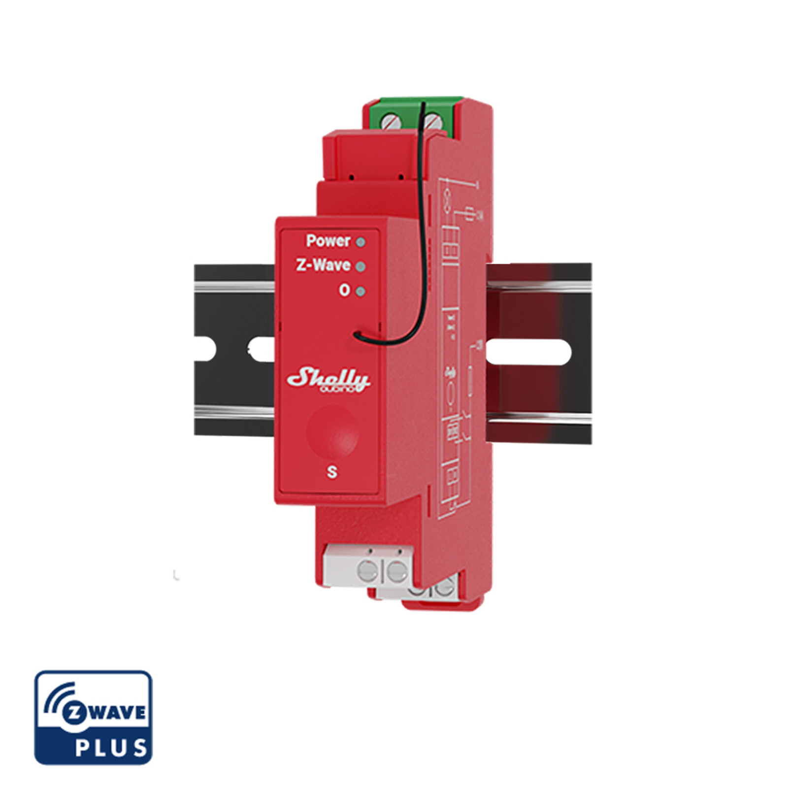 Slighty Top-hat Rail Wave Pro 1PM Relay Max.16 A 1 Phase 1x 16A Measuring Function Z-Wave