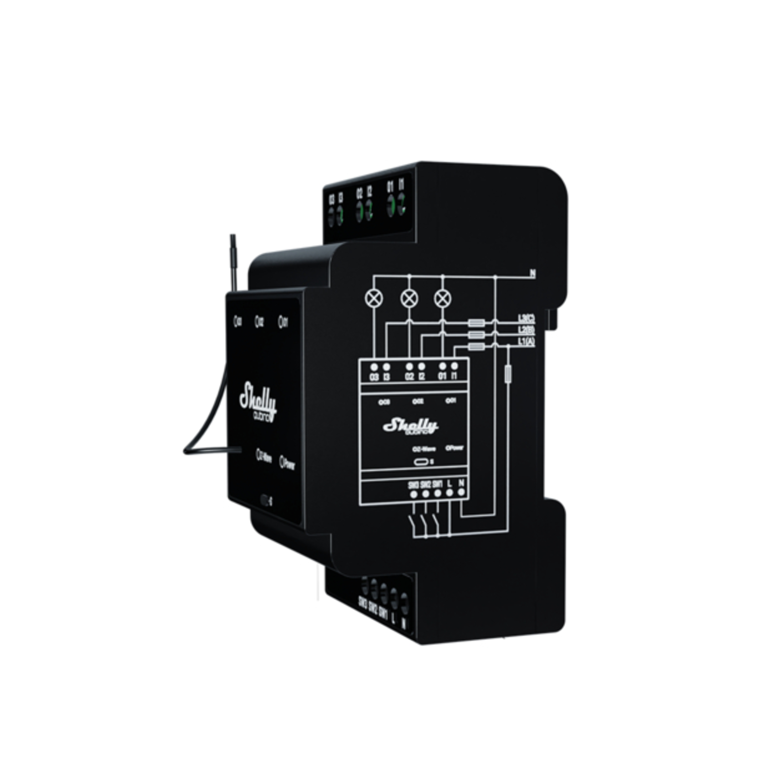 Slighty Top-hat Rail Wave Pro 3 Relays Max. 48 A 3 Phases 3x 16A Z-Wave