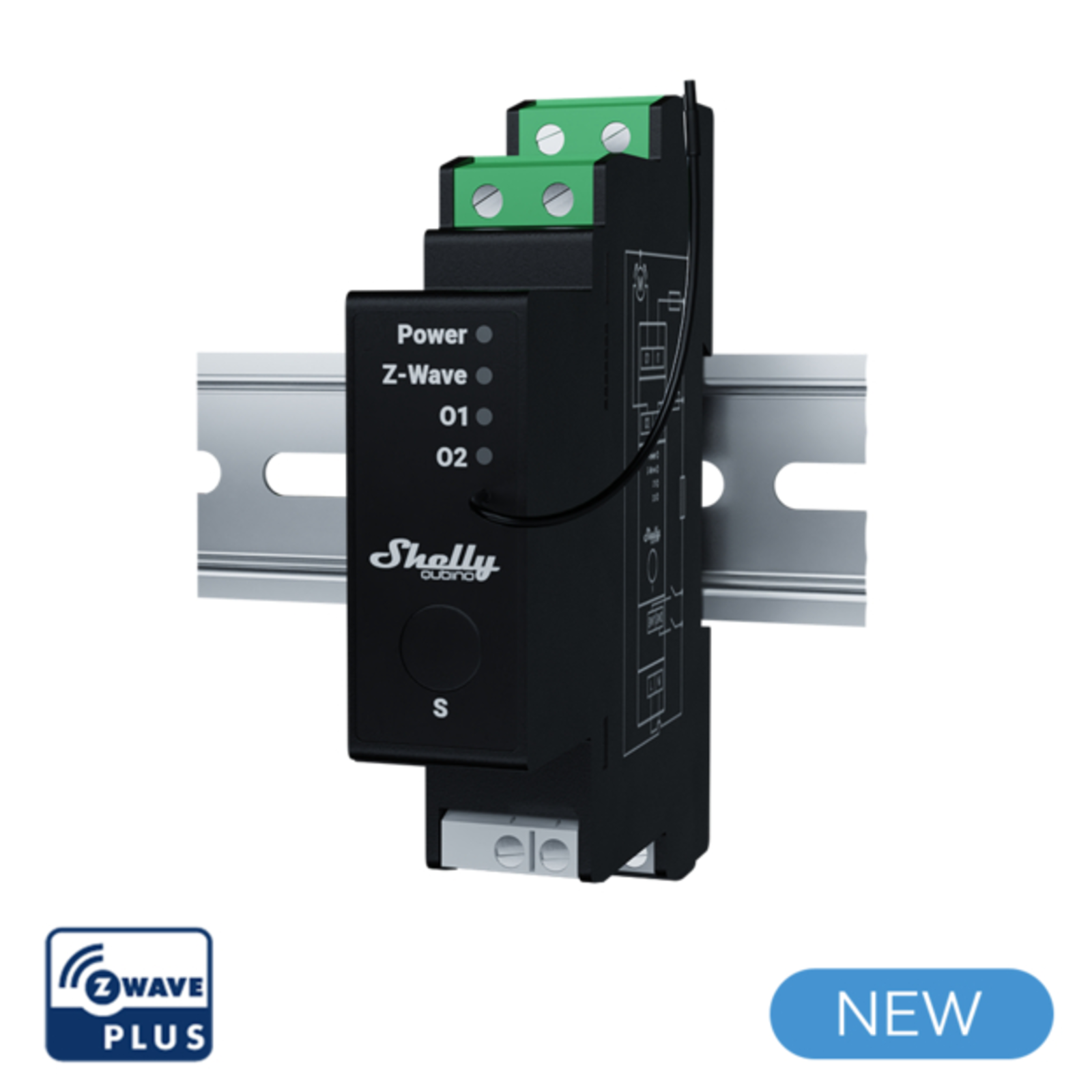 Slighty Top-hat Rail Wave Pro Shutter Relay Roller Shutter Actuator Z-Wave