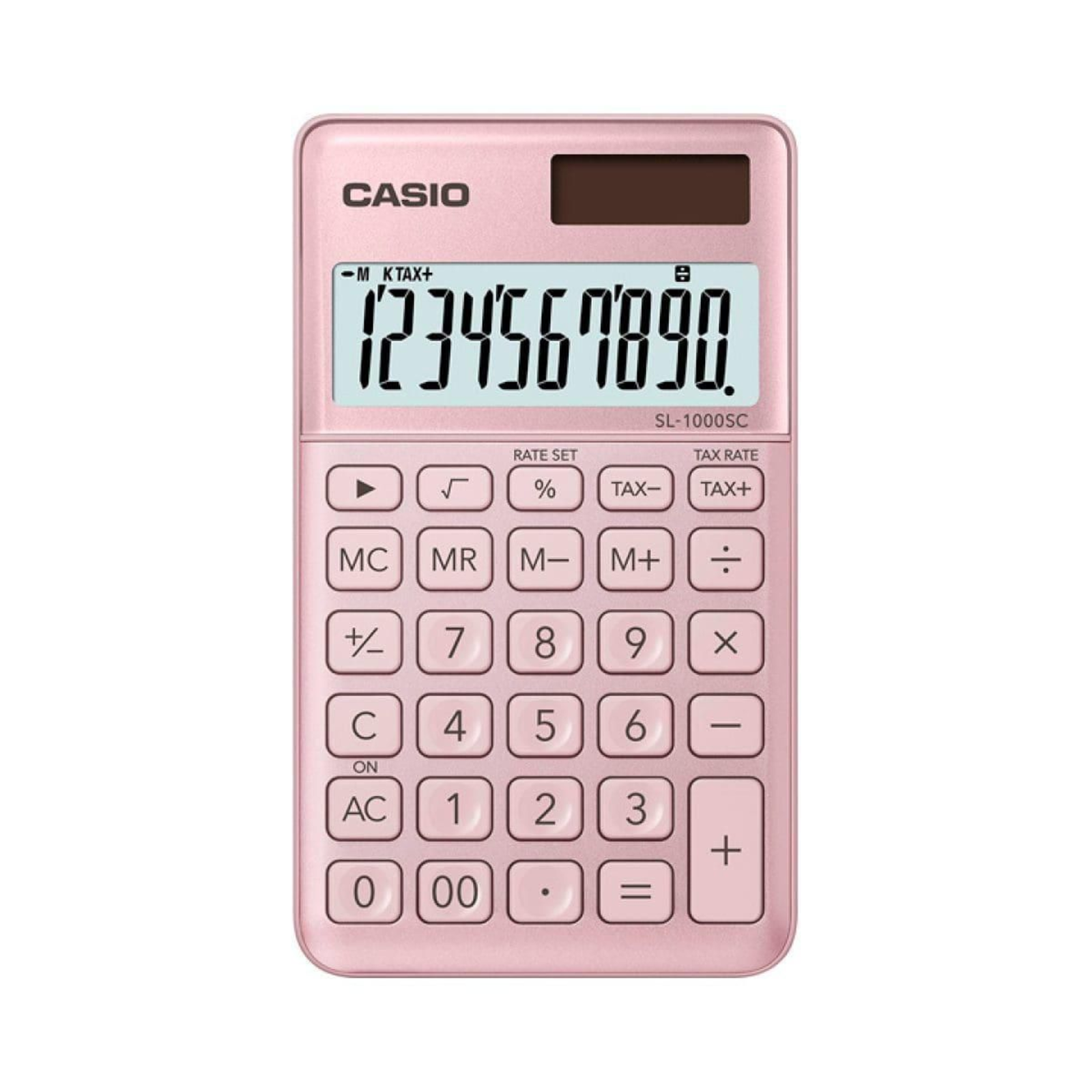 Casio SL-1000SC Pocket Calculator Pink Display Digits 10 Solar-powered Battery-powered