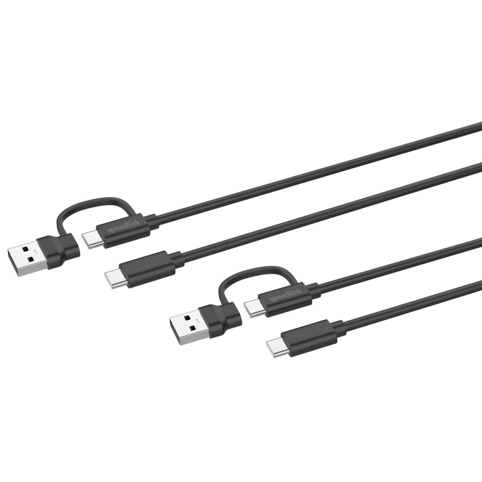 Speedlink STREAM Play And Charge USB-C/A to USB-C Cable Set Black