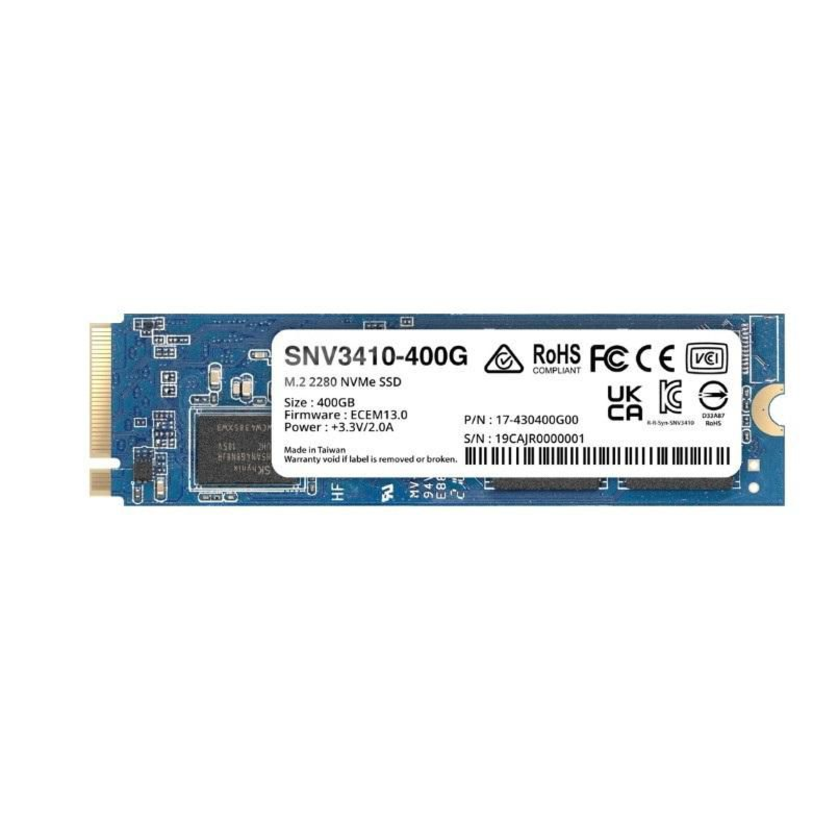 Synology SSD SNV3410 400GB M.2 PCI Express 3.0 X4 NVMe