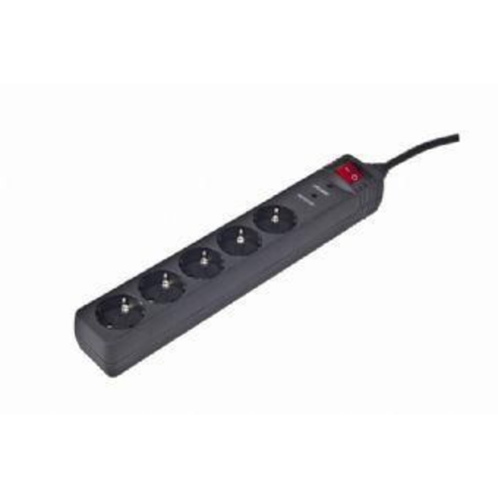 Gembird SPG5-C-15 Surge Predection Power Strip 5-way Black Safety Contact 1 Pc.