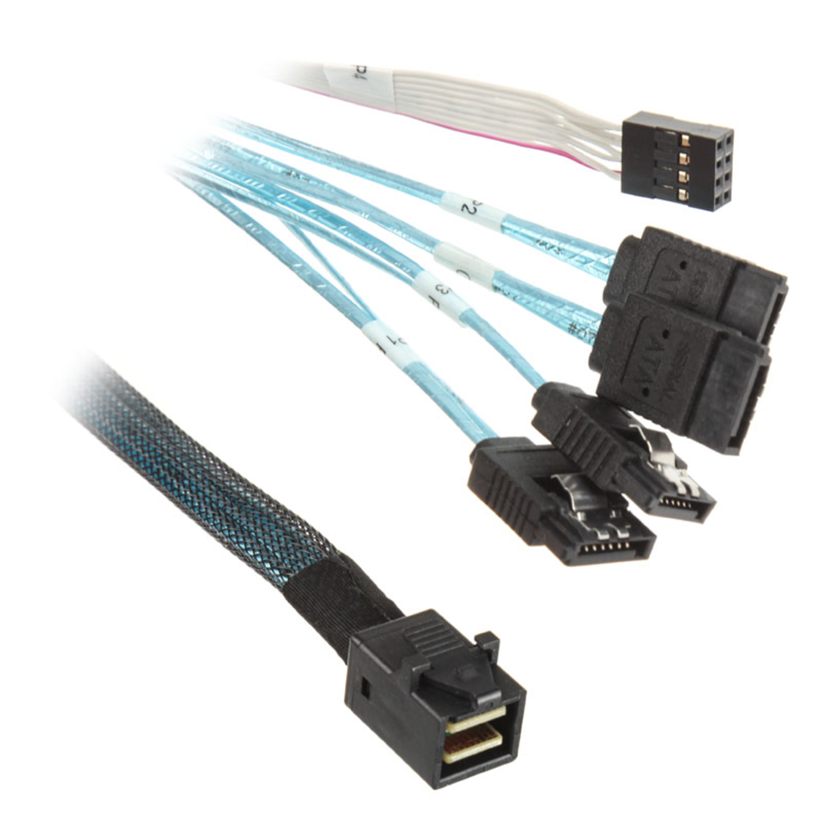 SilverStone CPS05 SATA/SAS Cable with Sidebands SAS 12Gbit/s 4-lane 4x Mini SAS HD (SFF-8643)