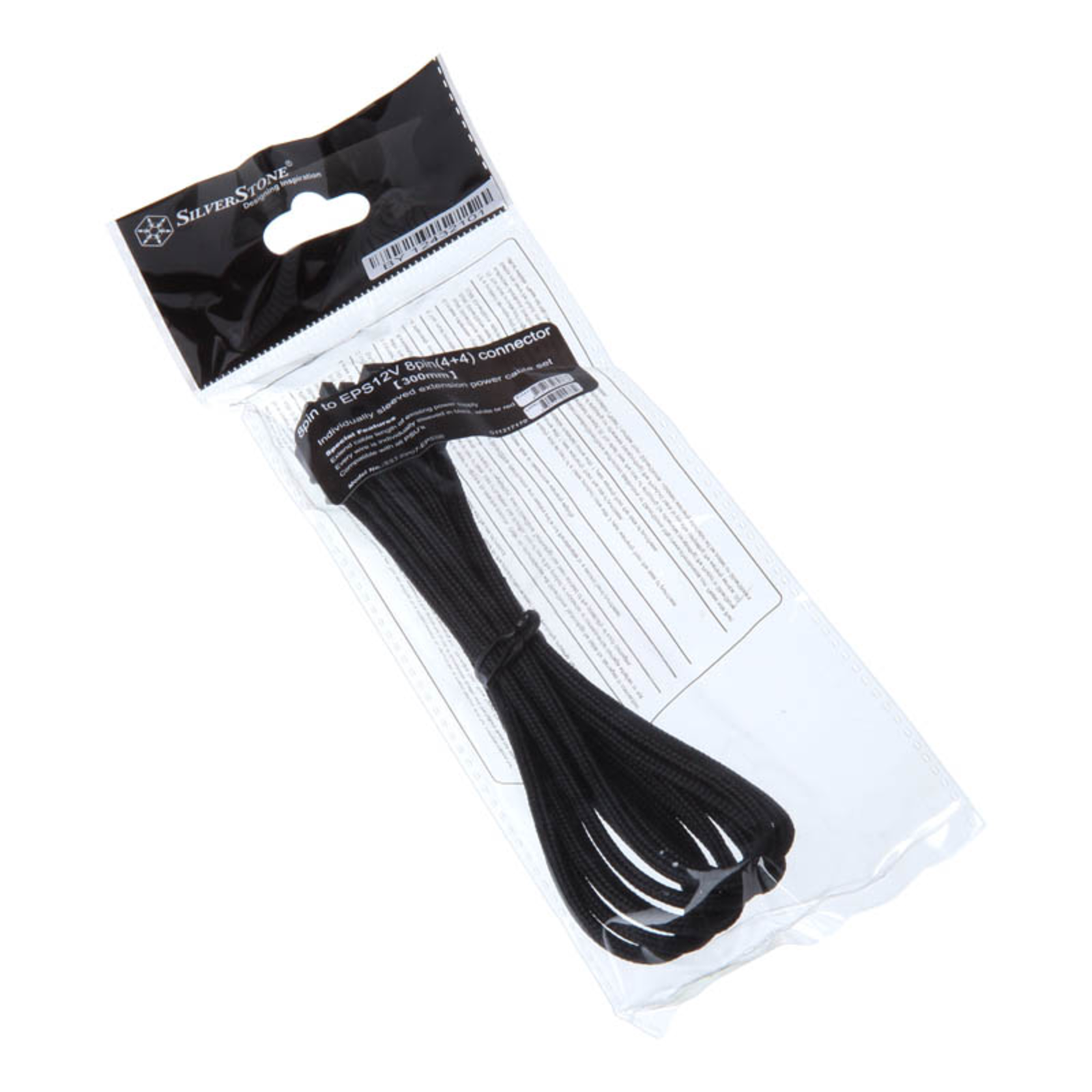 SilverStone 8-pin EPS to 4+4-pin ATX/EPS 300mm Black
