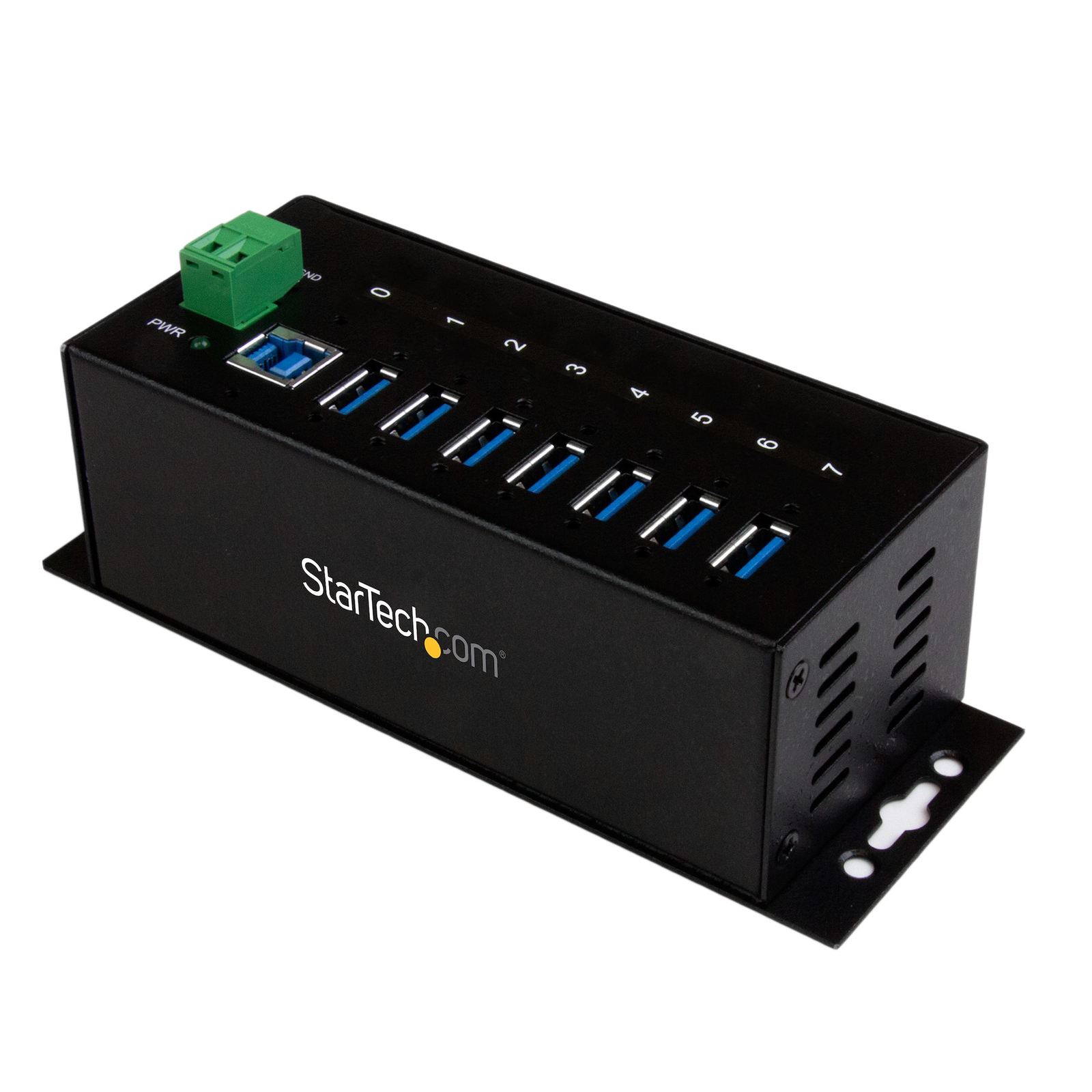 StarTech.com 7 Port USB 3.0 Hub 5Gbps Industrial USB-A Hub Made of Metal with ESD And 350W