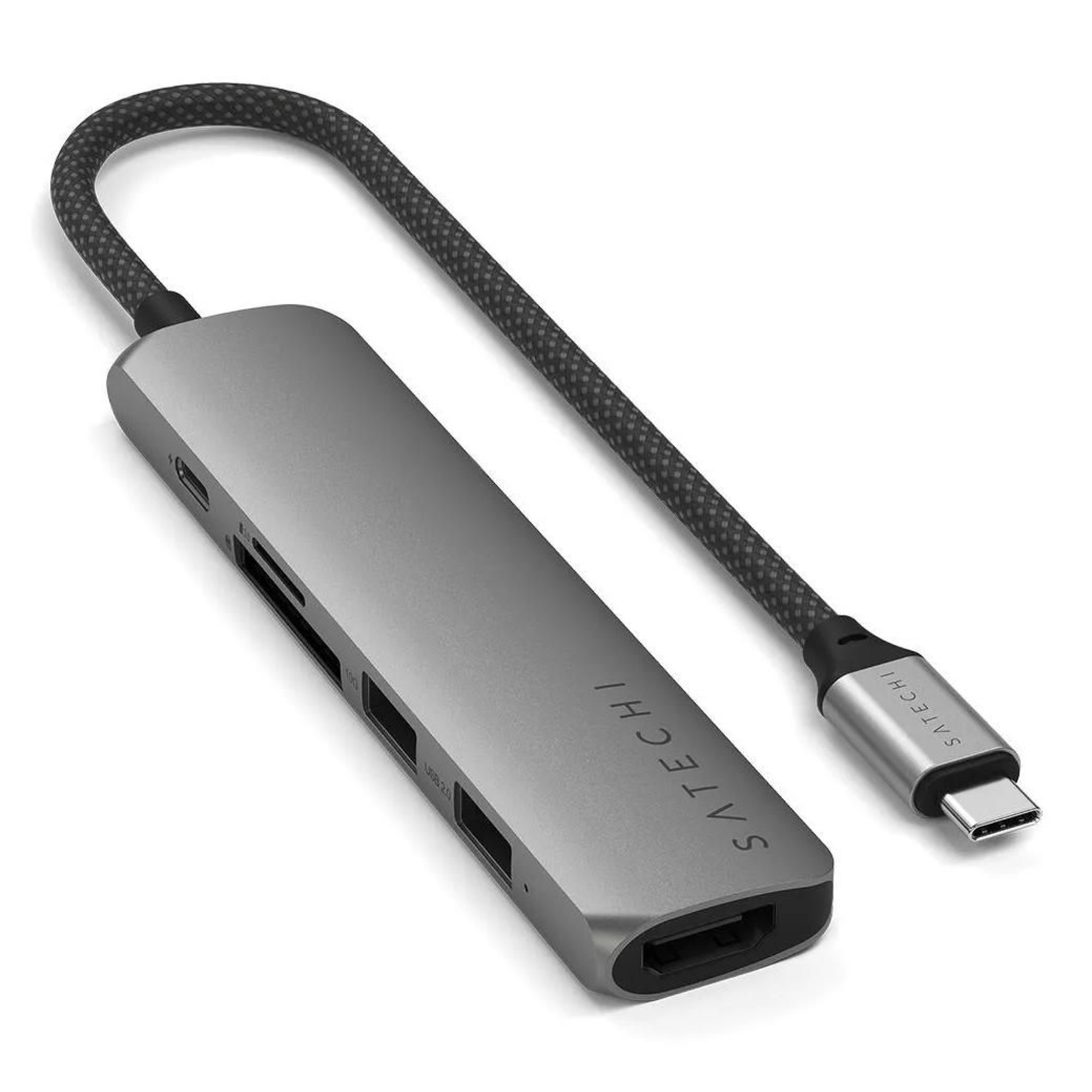 Satechi USB-C Slim Multi-Port Hub (6-in-1 Adapter) Space Grey ST-P6SM
