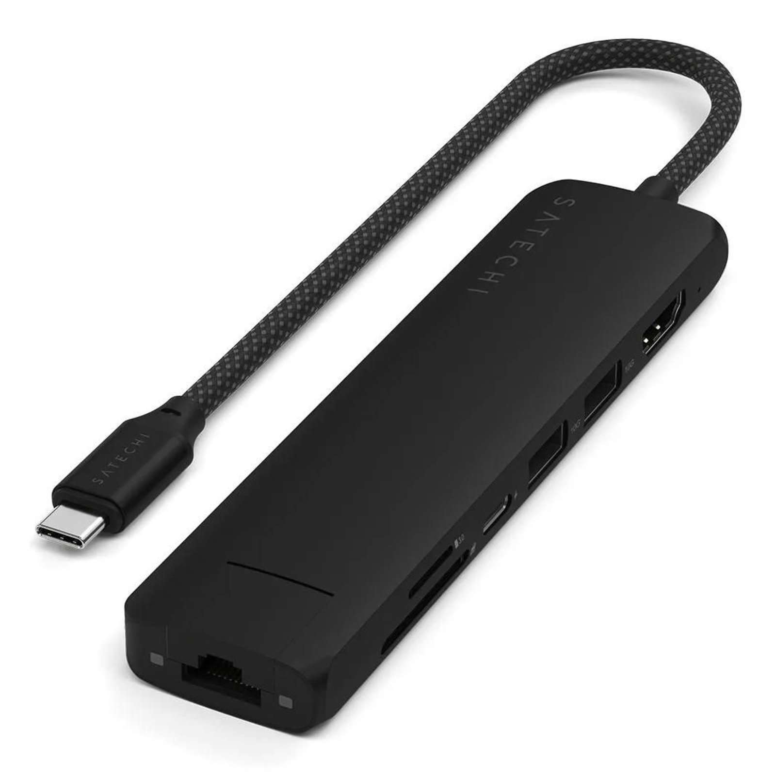 Satechi USB-C Slim Multi-Port Hub (7-in-1 Adapter) Black ST-P7SK