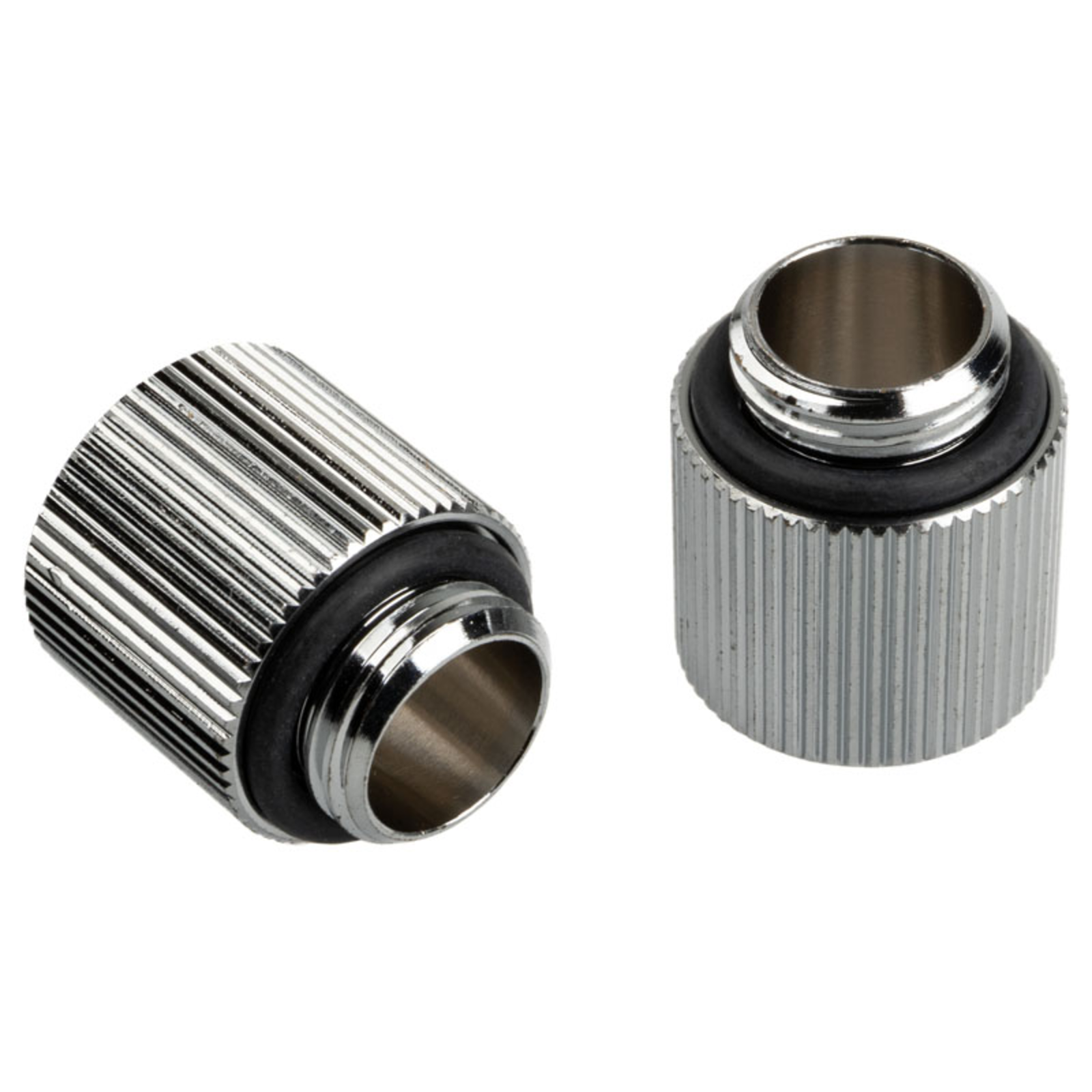 Bitspower Touchaqua Adapter Straight G1/4 Inch Male to G1/4 Inch Female Pack of 2 15mm Silver
