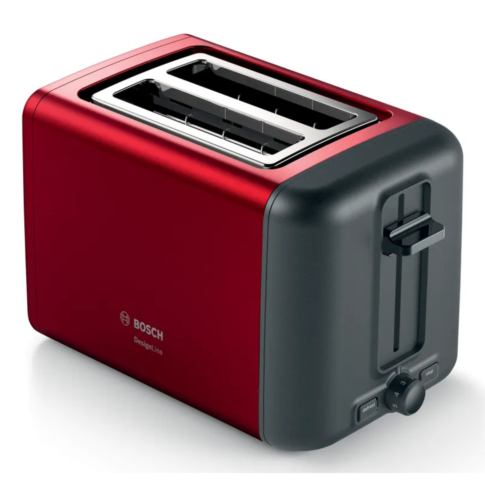 Bosch TAT3P424DE Compact Toaster DesignLine Stainless Steel Red