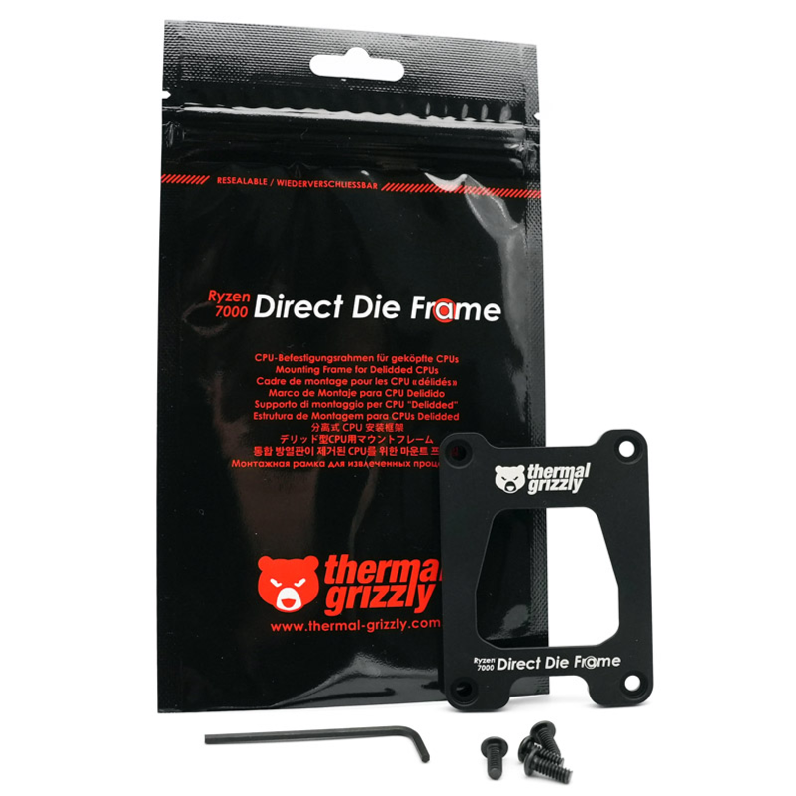 Thermal Grizzly Direct Die Frame Mounting Mounting Black AMD Ryzen 7000