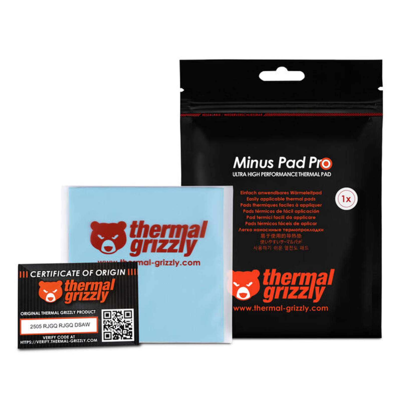 Thermal Grizzly Minus Pad Pro Thermal Pad 100x100x2mm (Grey)