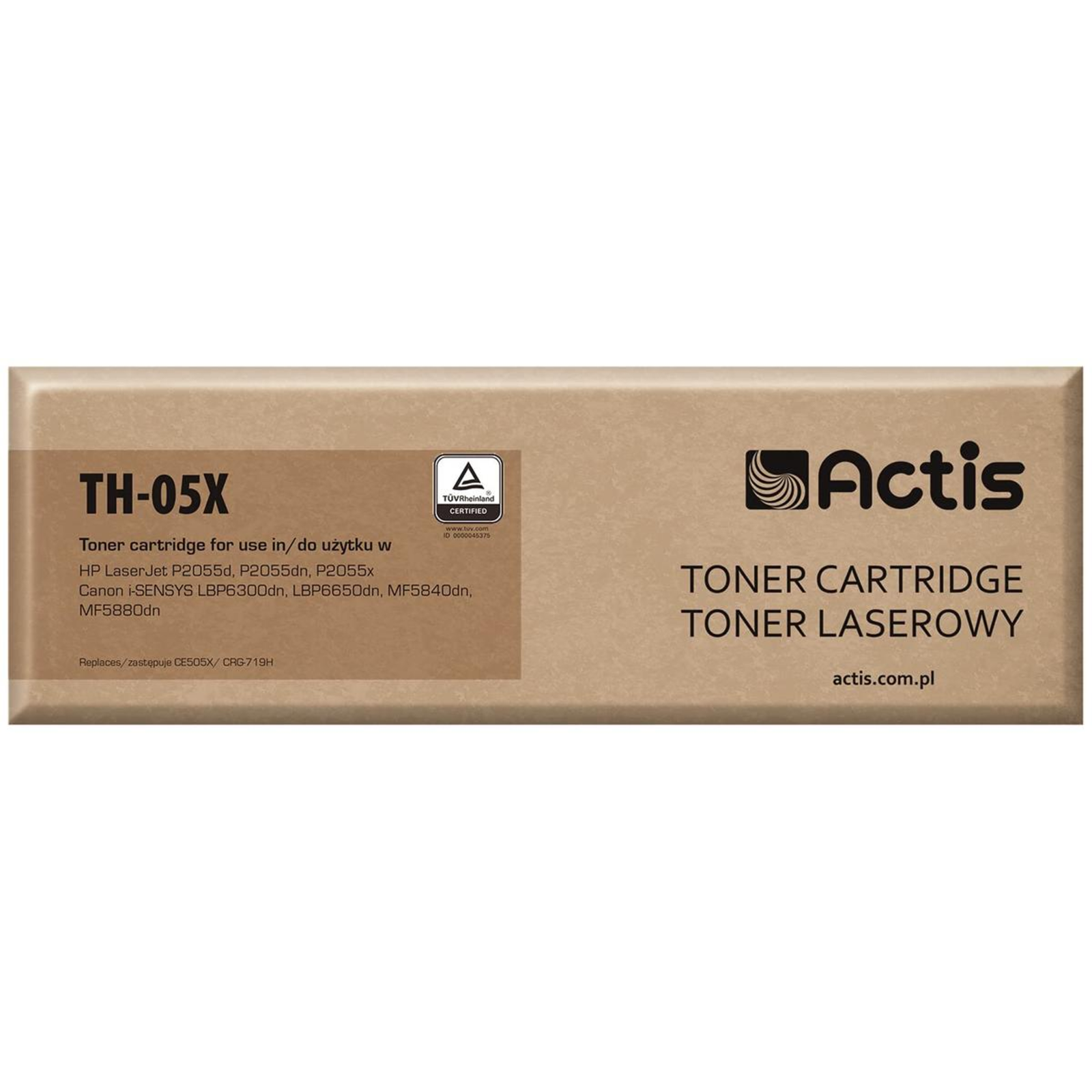 ACTIS TH-05X Toner Replacement HP 05X CE505X Canon CRG-719H Standard 6500 Pages Black