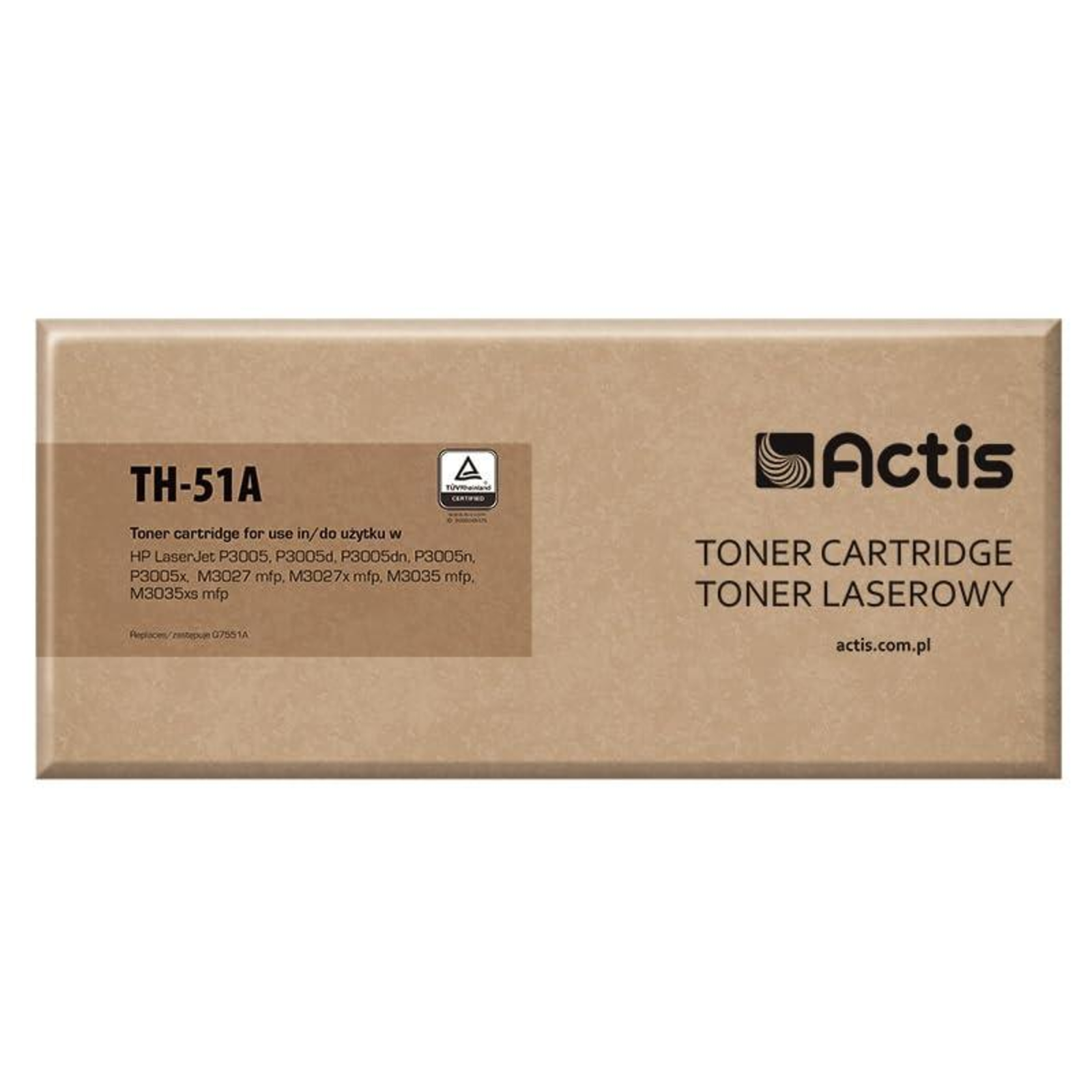 ACTIS TH-51A Toner Replacement HP 51A Q7551A Standard 6500 Pages Black