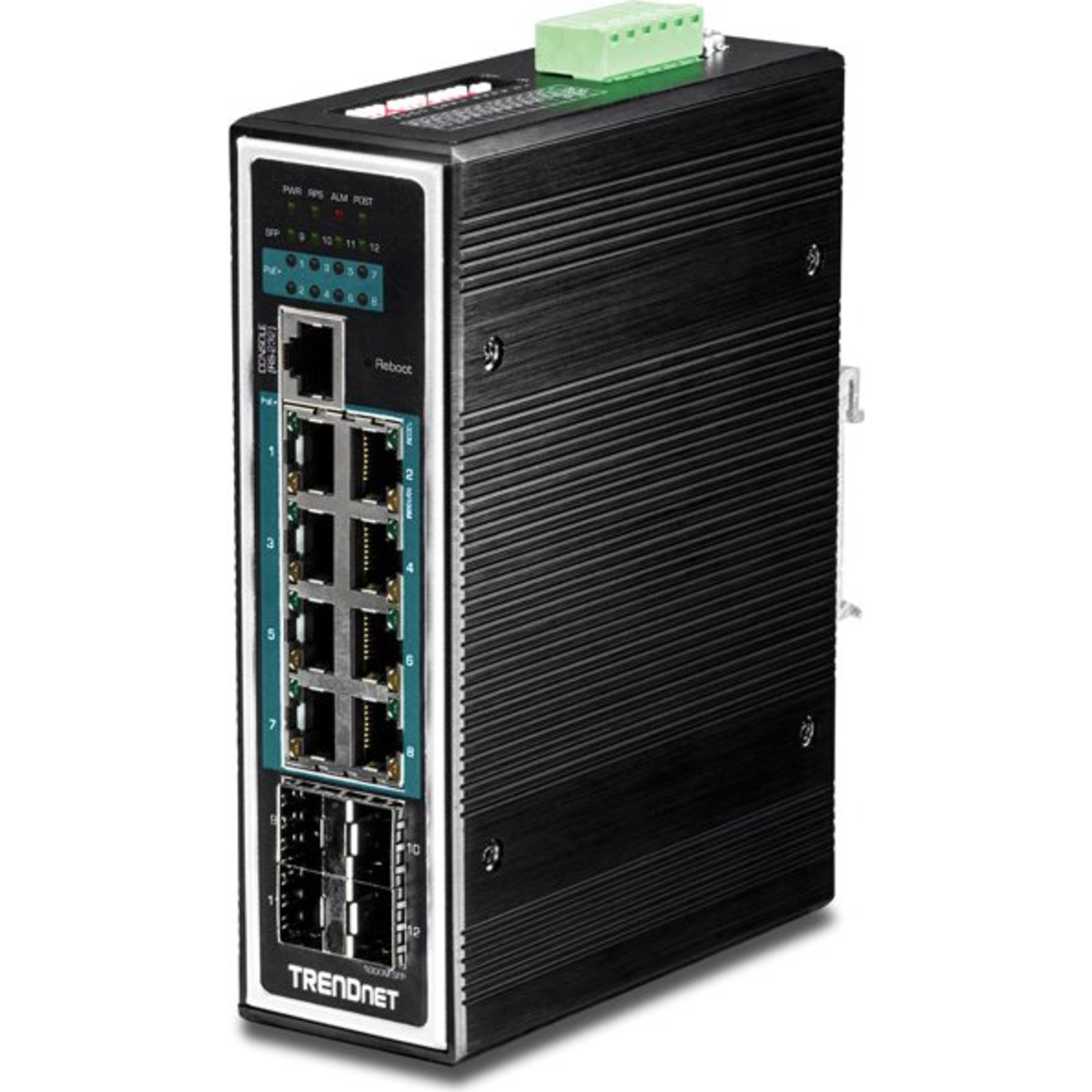 TRENDnet Industrial Switch 12Port Gbit ManagedL2+ PoE+ Metal
