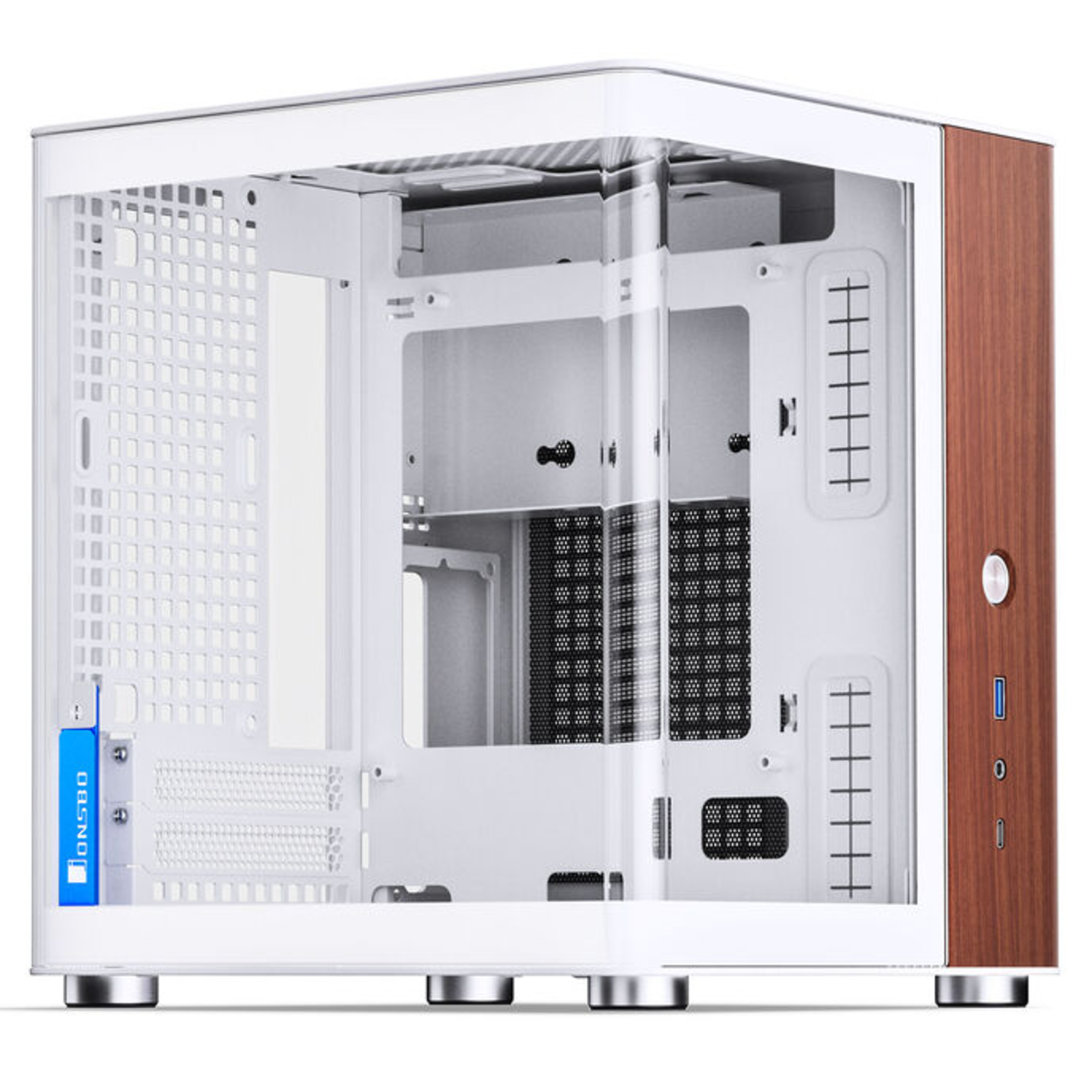 Jonsbo TK-0 PC Case Mini Tower Mini-ITX Tempered Glass Wood White