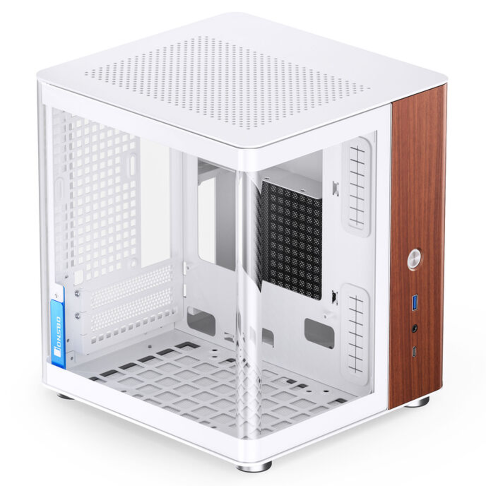 Jonsbo TK-0 PC Case Mini Tower Mini-ITX Tempered Glass Wood White