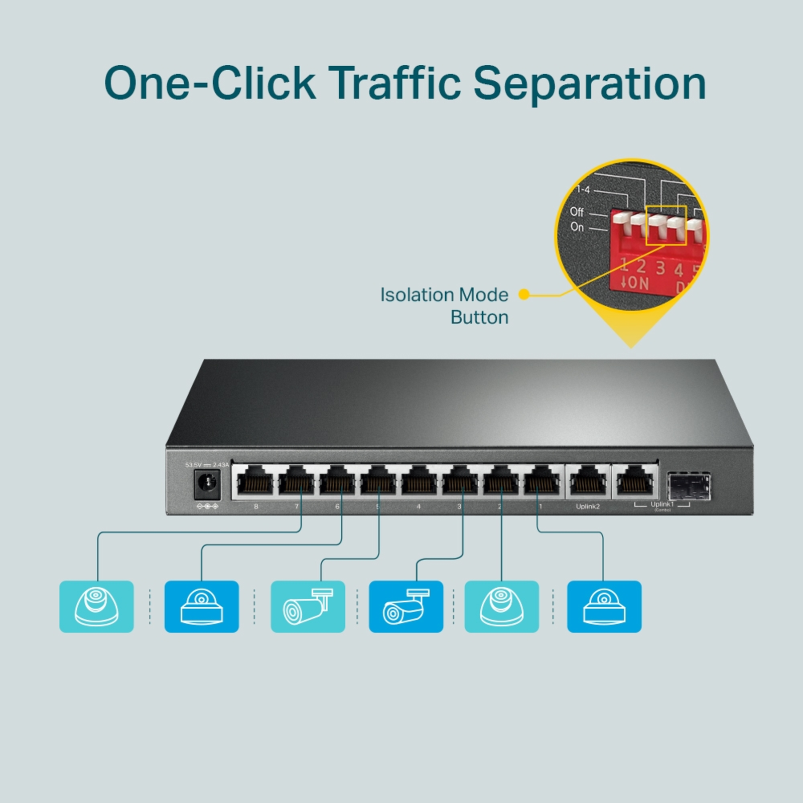 TP-Link TL-SG1210MP Unmanaged Switch 9x Gigabit Ethernet 8x PoE+ 123W