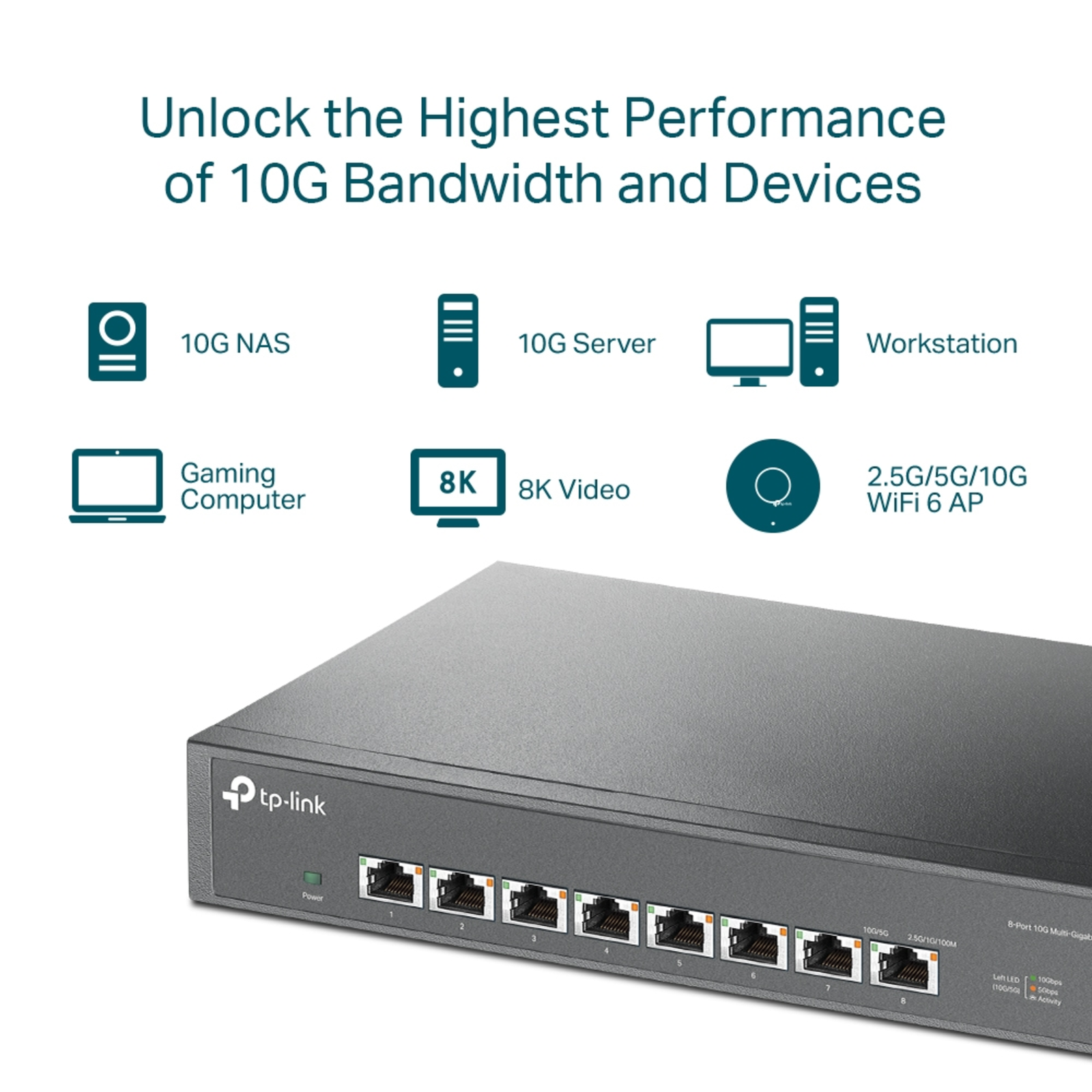 TP-Link TL-SX1008 Unmanaged Switch 10 Gbit/s Ethernet