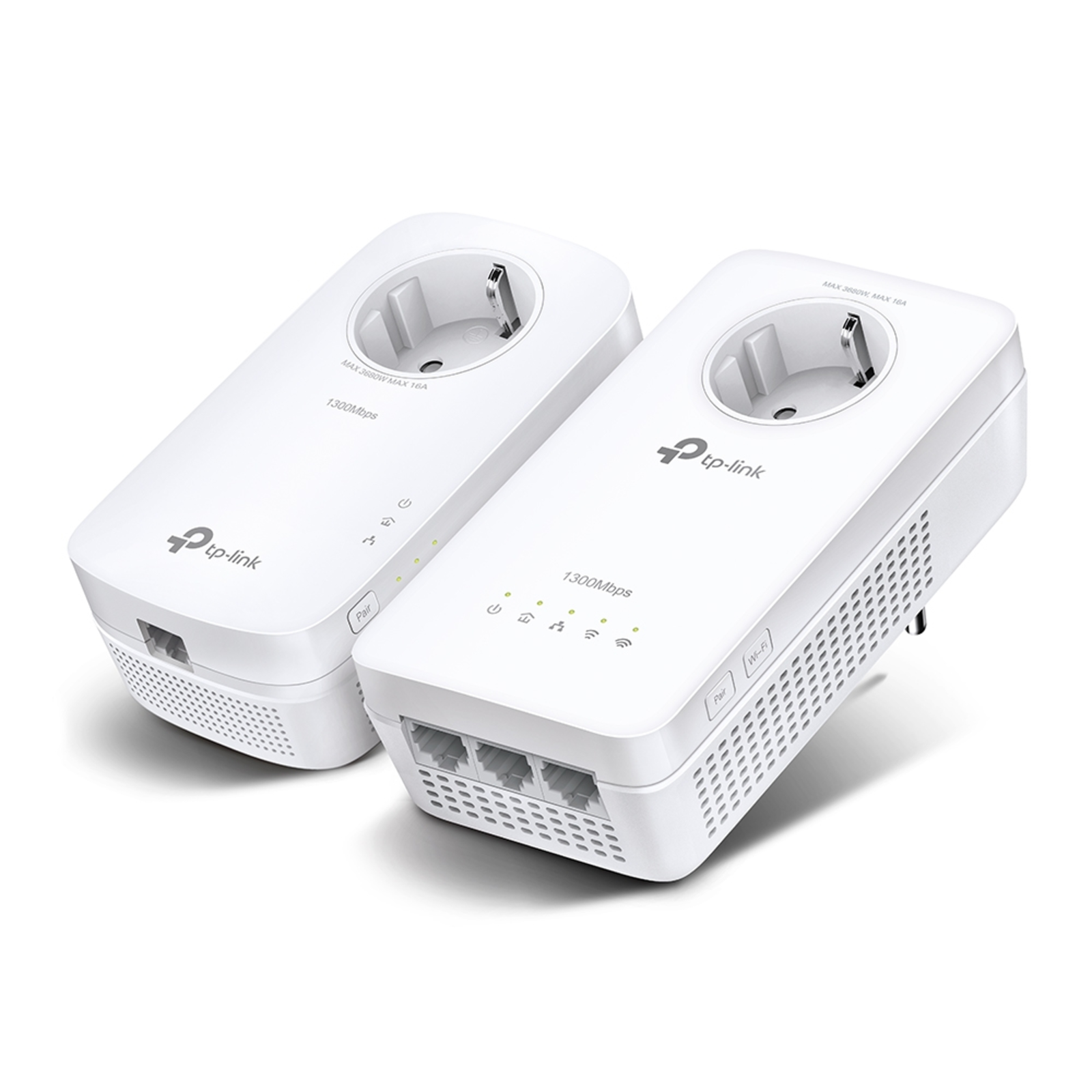 TP-LINK TL-WPA1300P KIT V4 Wi-Fi Powerline Adapter 3-Port Switch 1GbE IEEE 1901 HomePlug AV HPAV