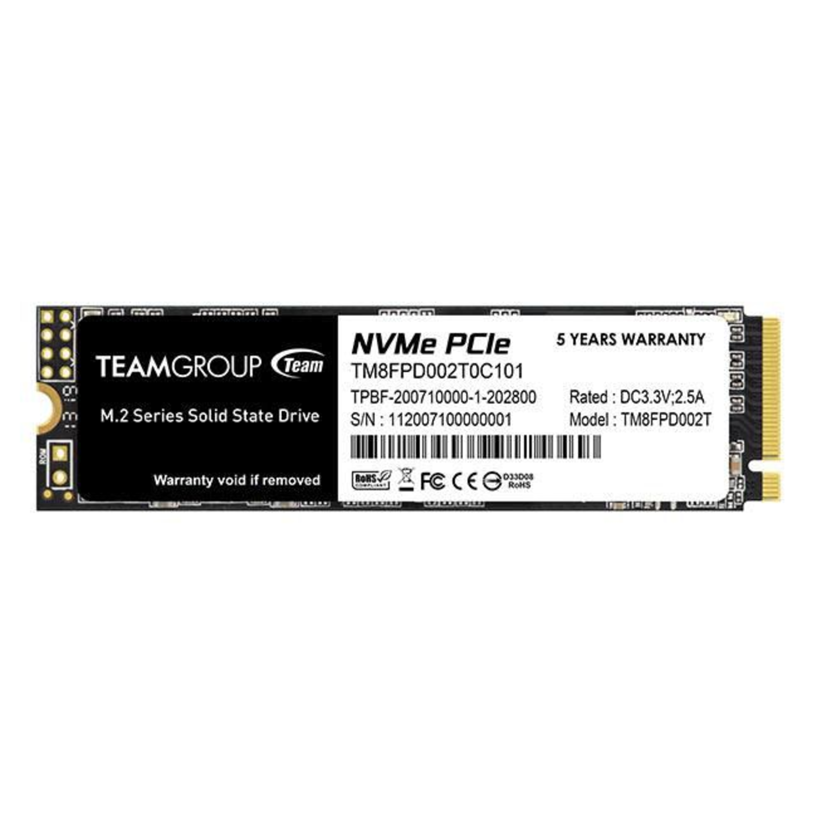 TEAMGROUP MP33 PRO 2 TB PCIe 3.0 X4 NVMe 1.3 M.2 2280