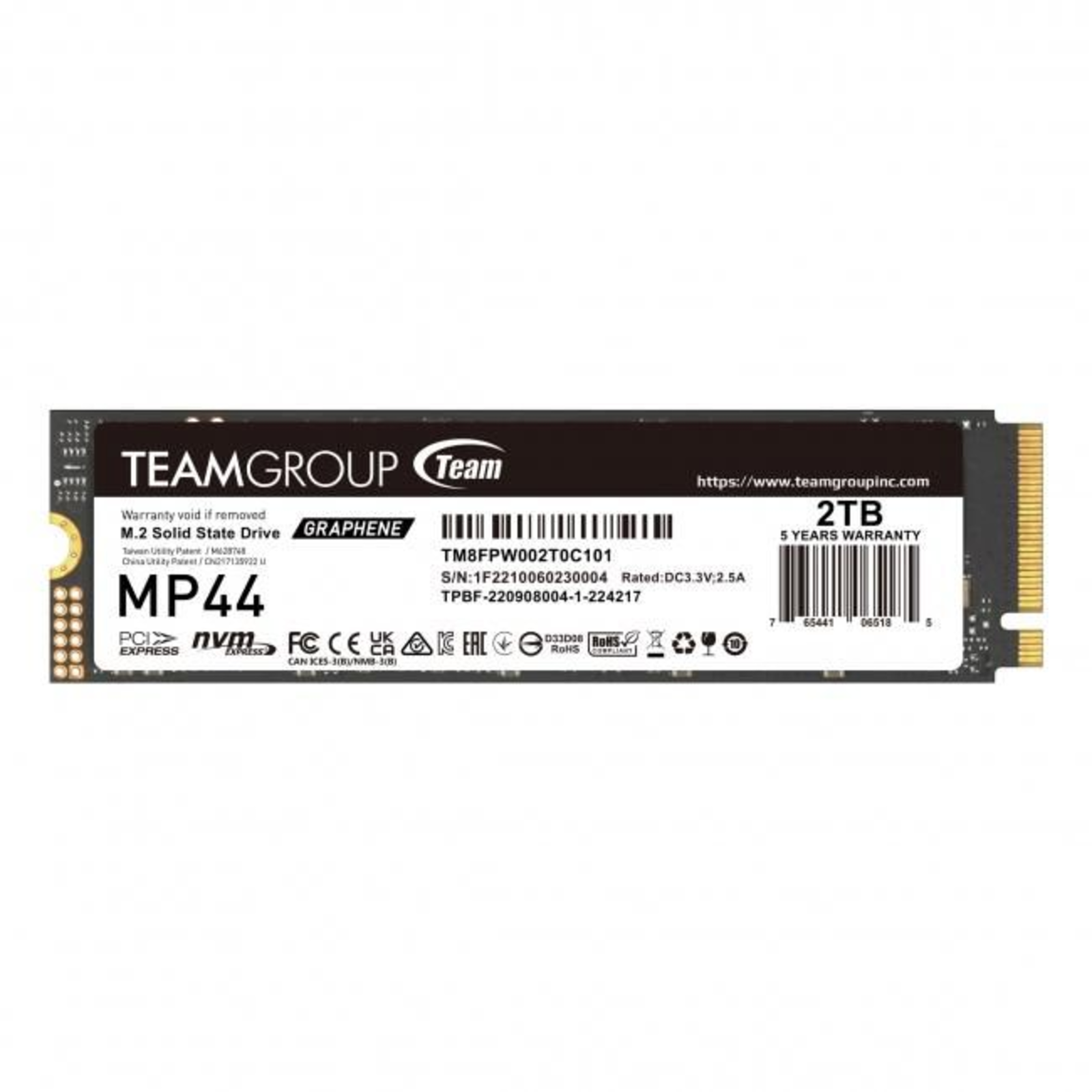 TEAMGROUP MP44 2 TB PCIe 4.0 X4 NVMe M.2 2280