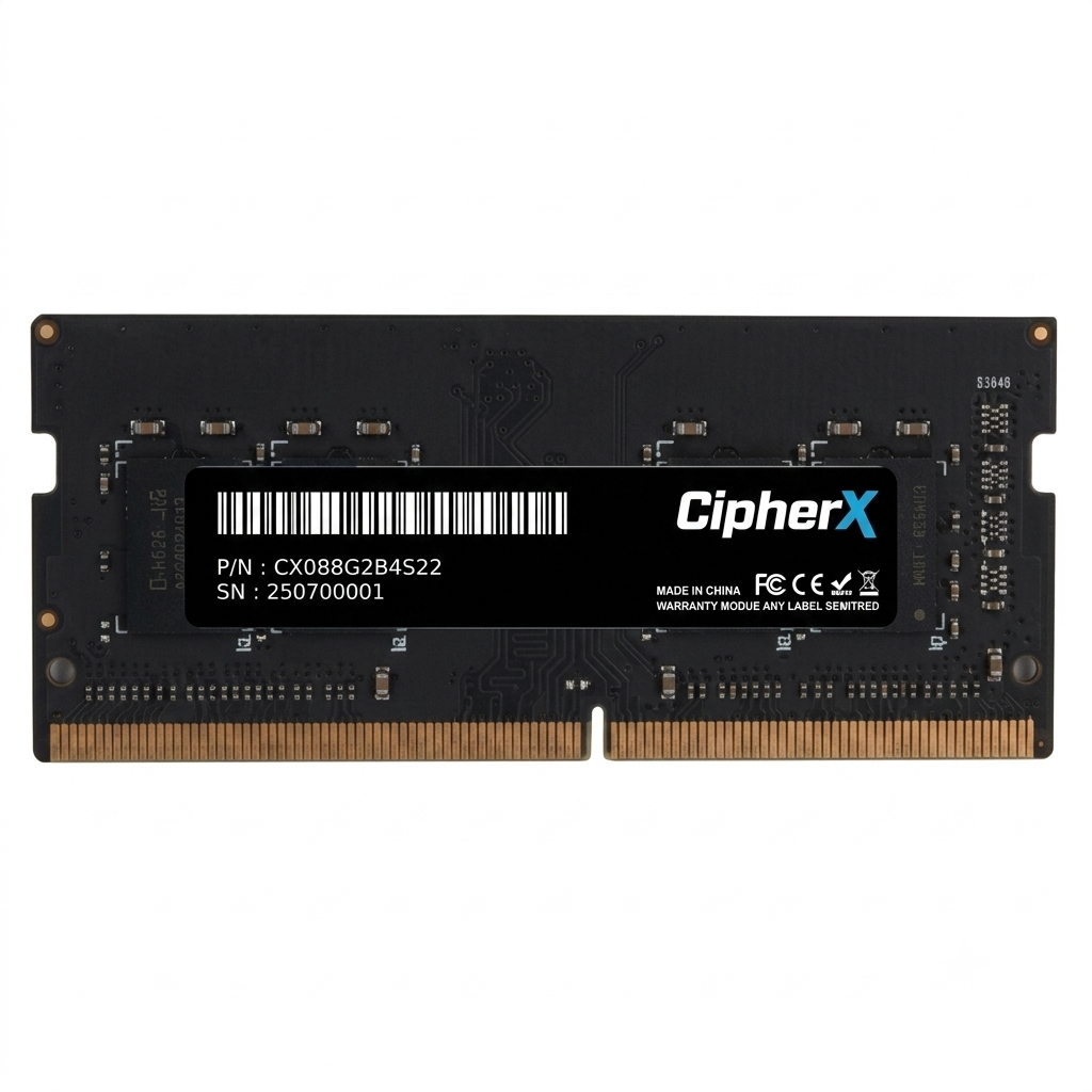 16GB CipherX Professional Series DDR4 3200Mhz, 1Rx8 SODIMM CL16 Notebook Memory Module (Lifetime Warranty)