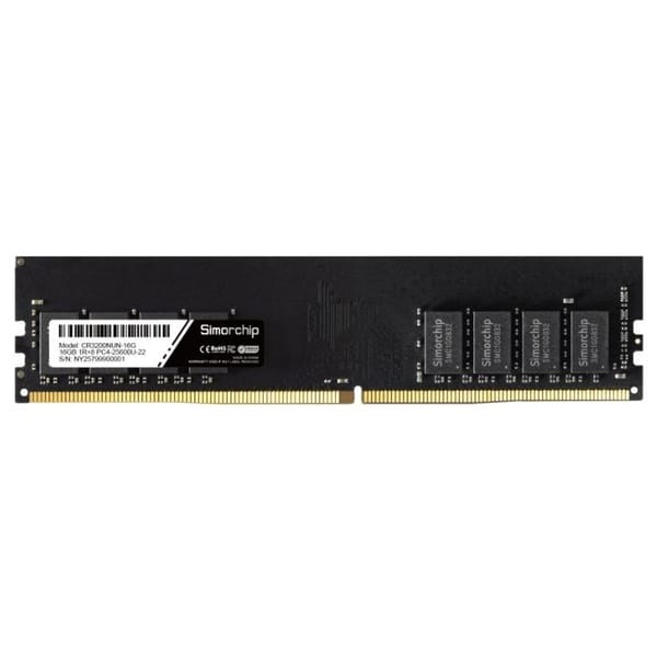 8GB Simorchip DDR4-3200Mhz U-DIMM 1Rx8 CL22 1.2V 288 Pin Desktop Memory Module