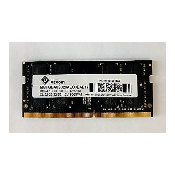 16GB D Memory DDR4-3200Mhz PC4-25600 CL22 1.2V SODIMM Notebook Memory Module