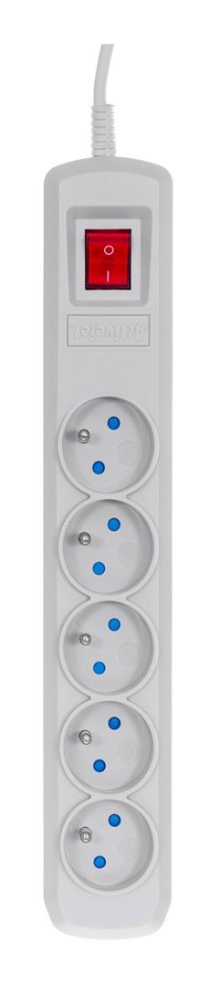 Activejet grey power strip with cord ACJ COMBO 5G/5M/BEZP. AUT/S