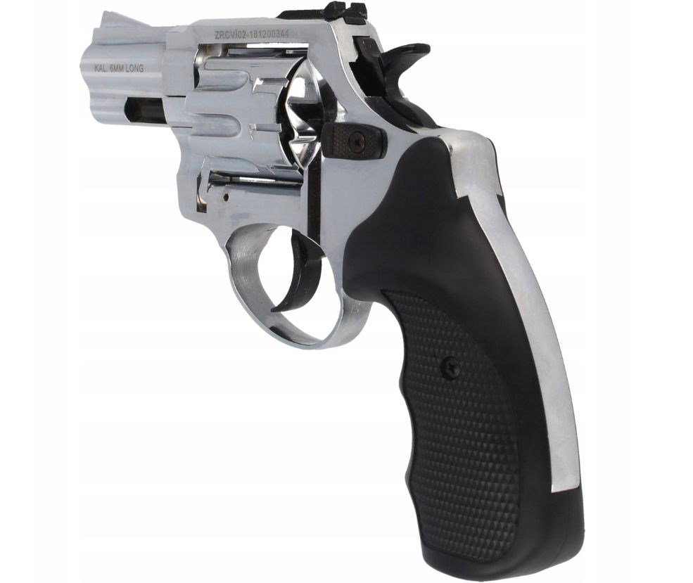 ZORAKI R1-K6L BAS alarm signal blank firing revolver, 2.5 barrel, .22 Long Blank caliber, chrome flash (R1256MNP-BAS)