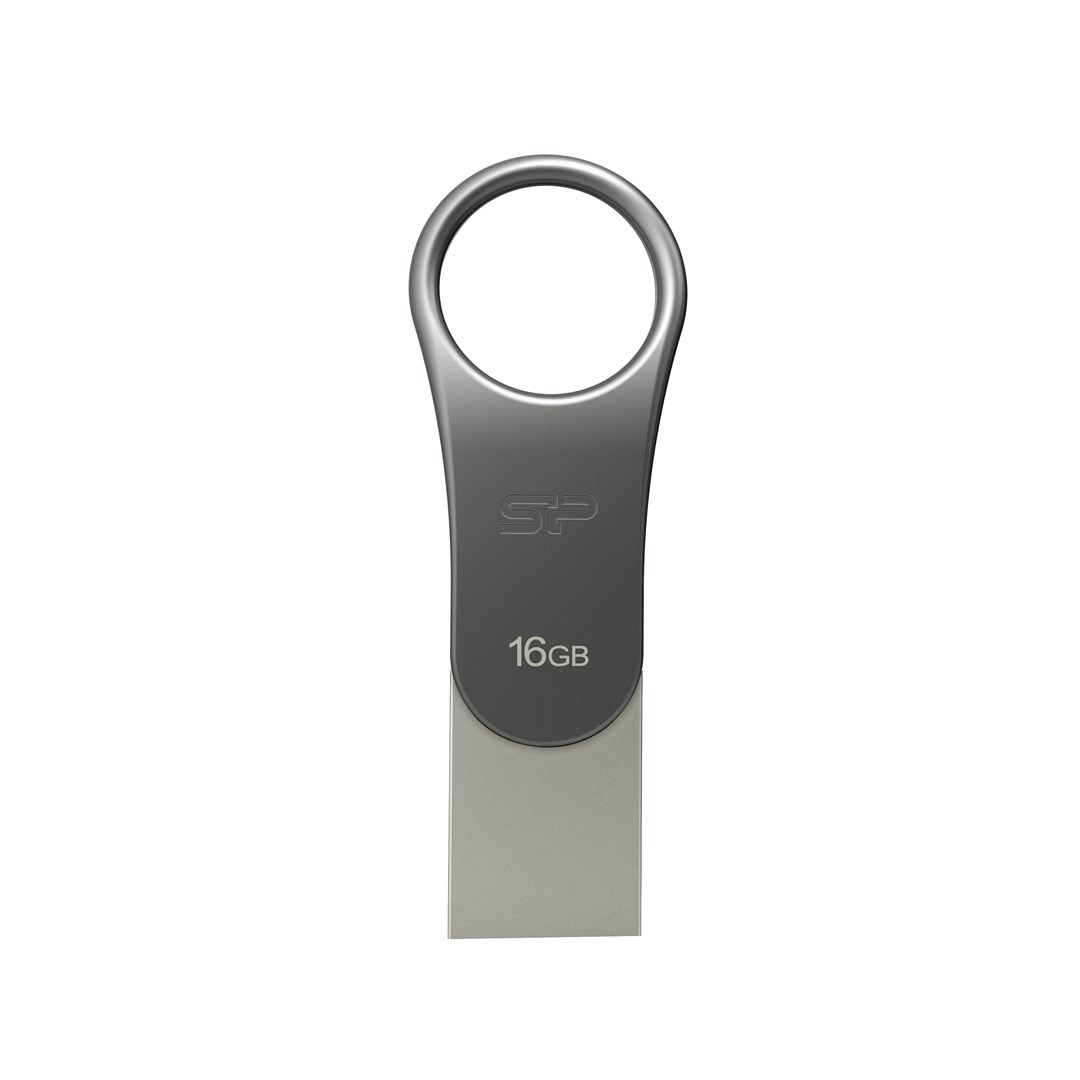 Silicon Power Mobile C80 USB flash drive 16 GB USB Type-A USB Type-C 3.0 (3.1 Gen 1) Titanium