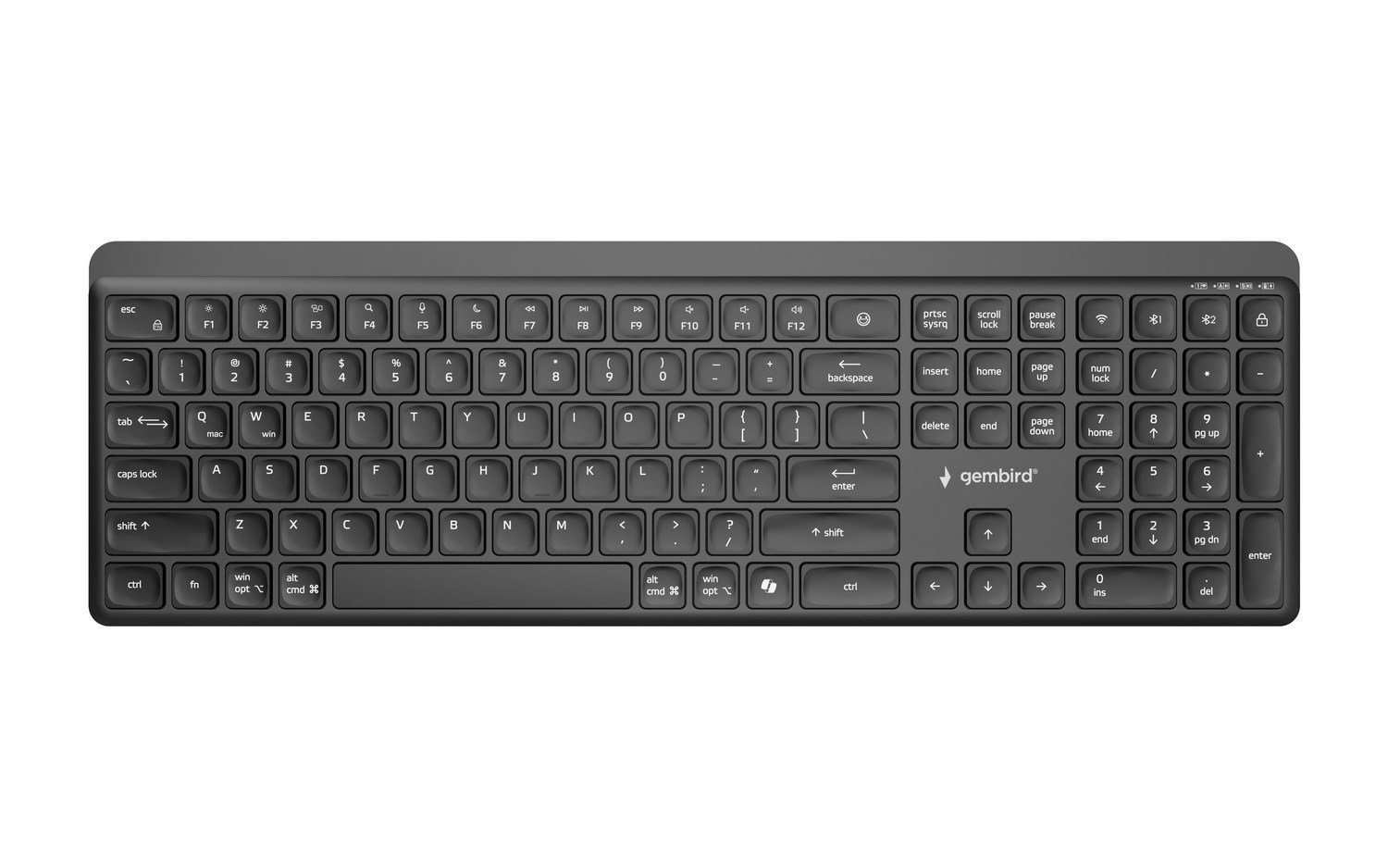 Gembird KB-WPS-03 Dual-mode pro-business slim wireless keyboard, 2.4G+BT, US layout