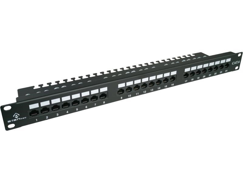 Alantec PK001 UTP cat.6 patch panel, 24 LSA ports with 1U 19 shelf