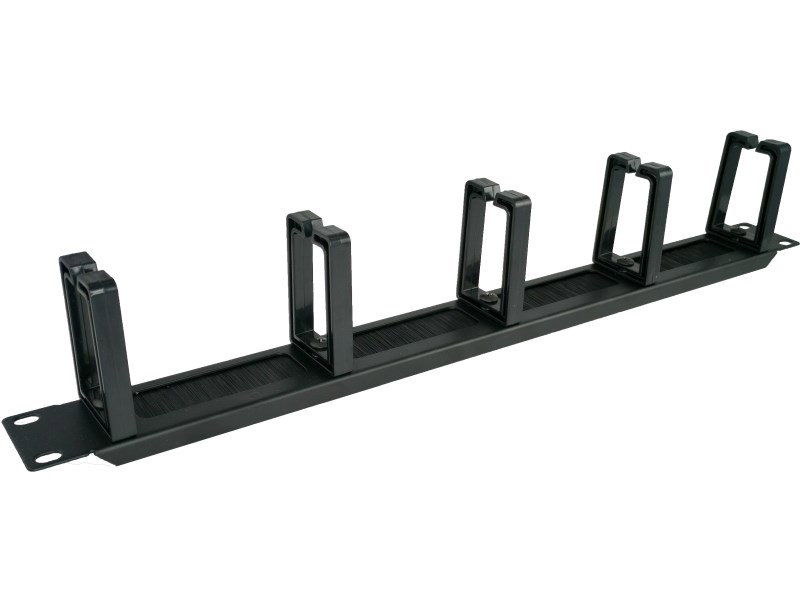 Alantec PK048 1U 19 cable organizer with brushed grommet, 5 plastic holders