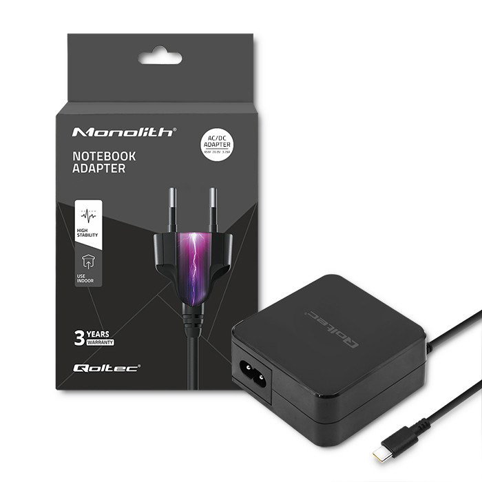 Qoltec 51027 Charger 65W 5-20.3V 2-3.25A USB type C PD