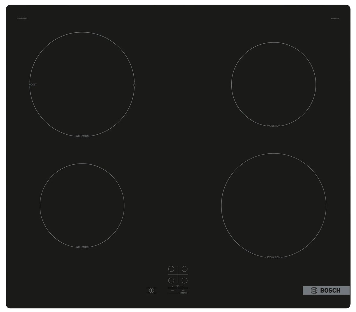Bosch Serie 2 PUG61RAA5E hob Black Built-in 60 cm Zone induction hob 4 zone(s)