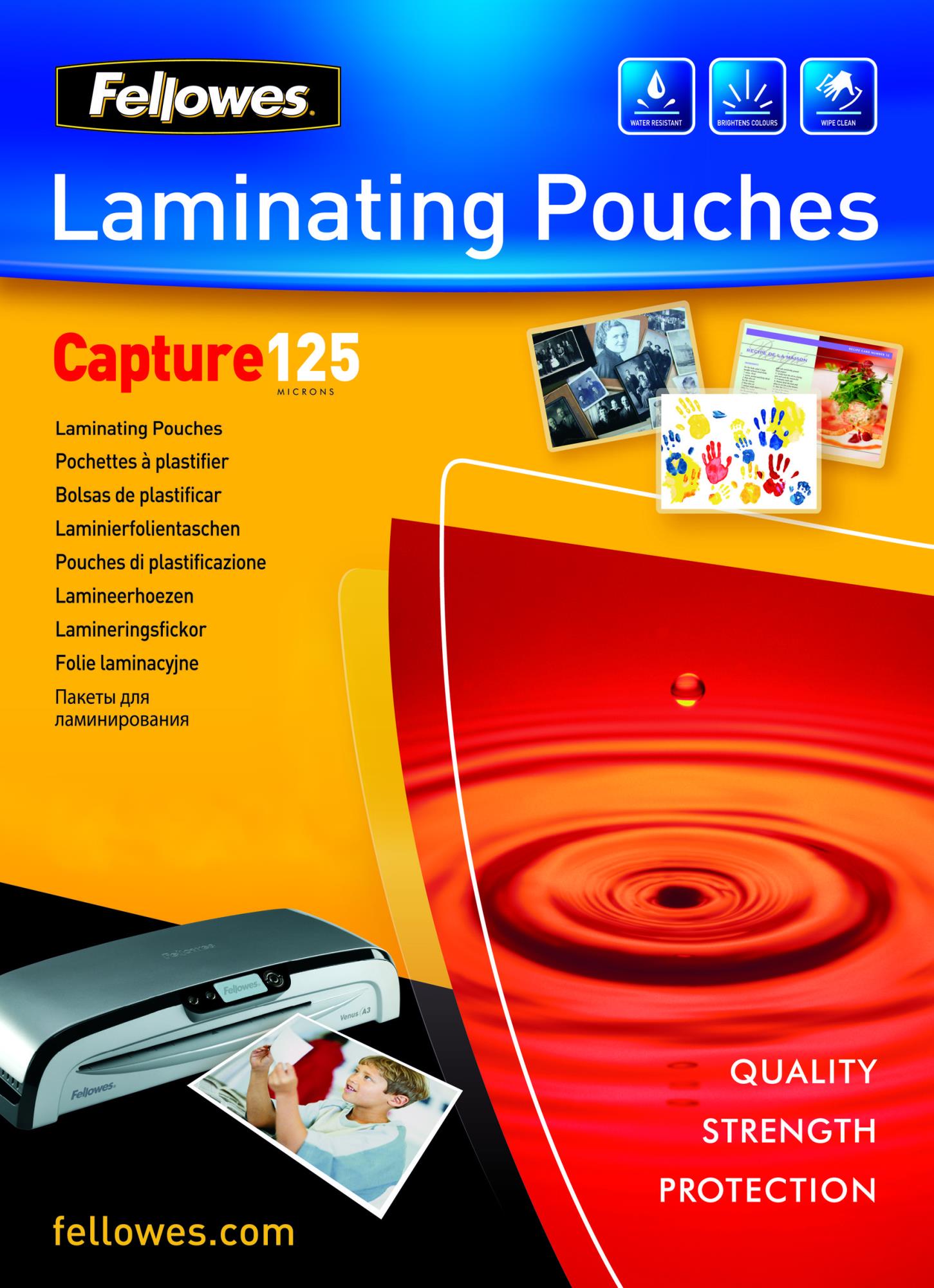 LAMINATOR POUCH GLOSSY/A6 125 100PCS 5307201 FELLOWES