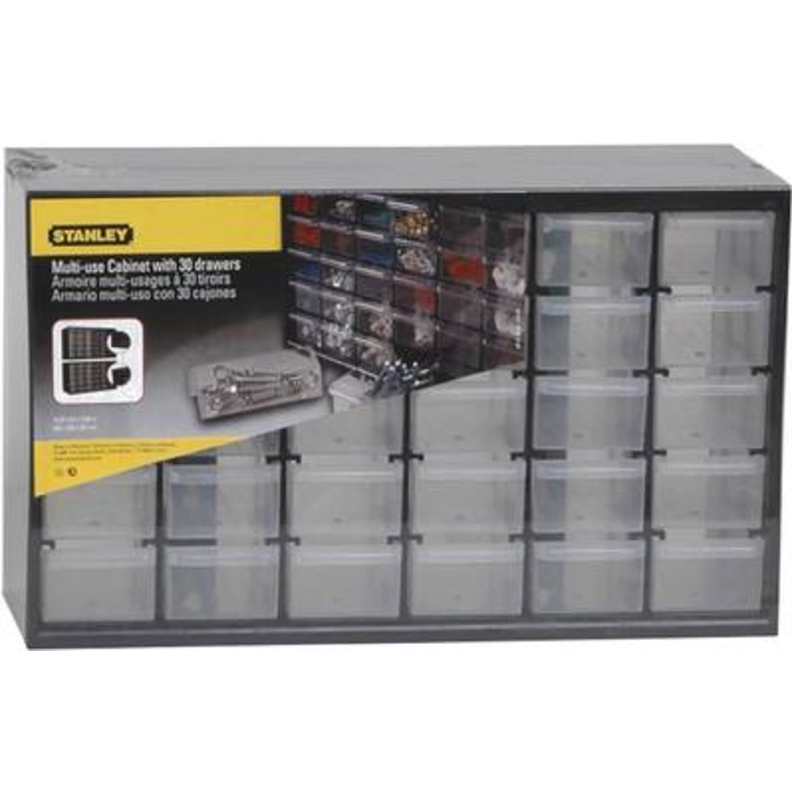 Stanley Small Parts Magazine 1-93-980 Black transparent 30 Drawers
