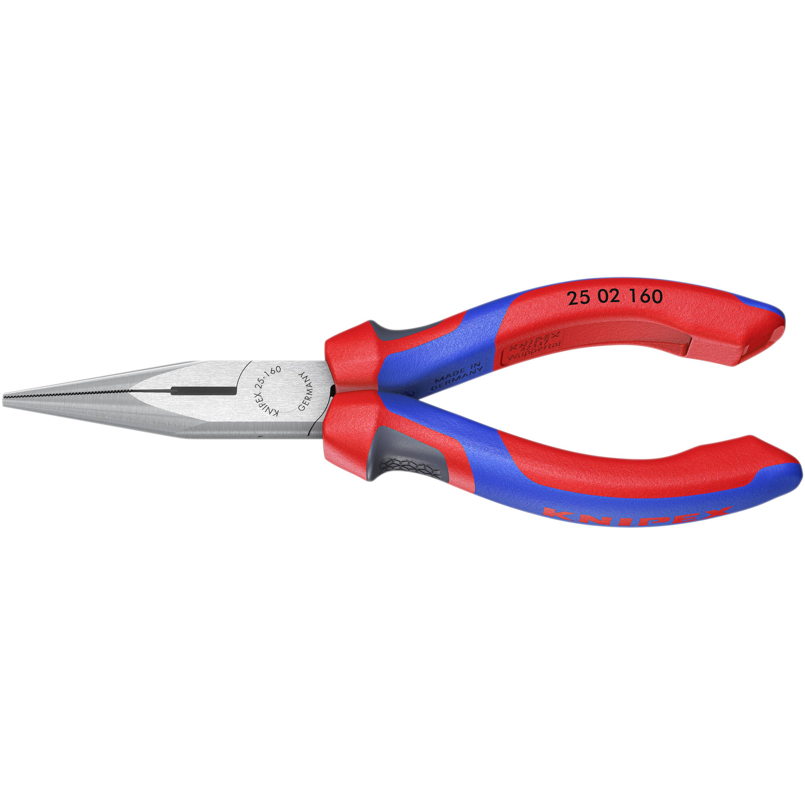 KNIPEX Flat Round Nose Pliers with Cutting Edge 160 Mm 25 02 160