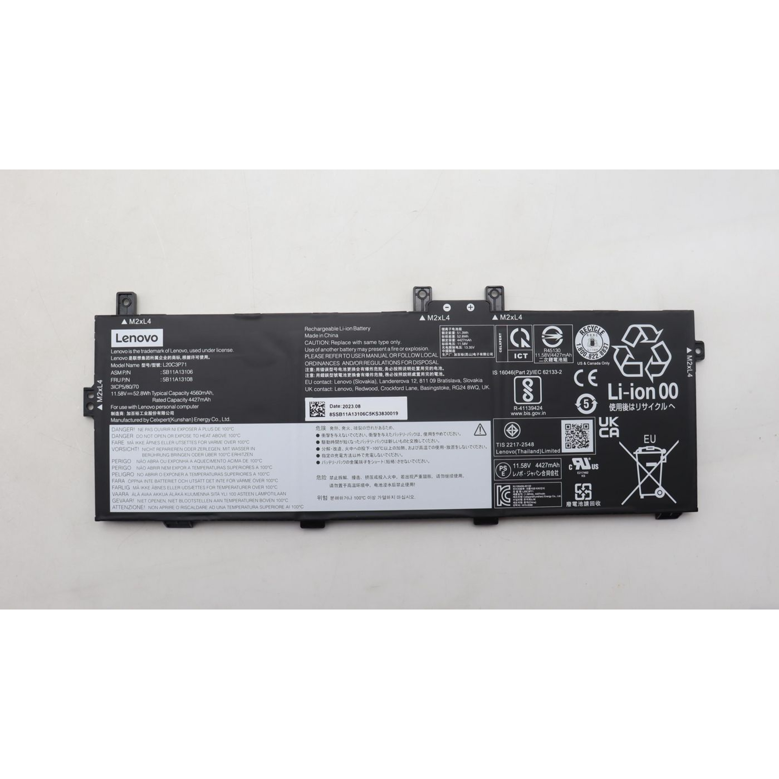 Lenovo Battery Internal 3Cell 52.8Wh LiIon Battery 4,560 MAh