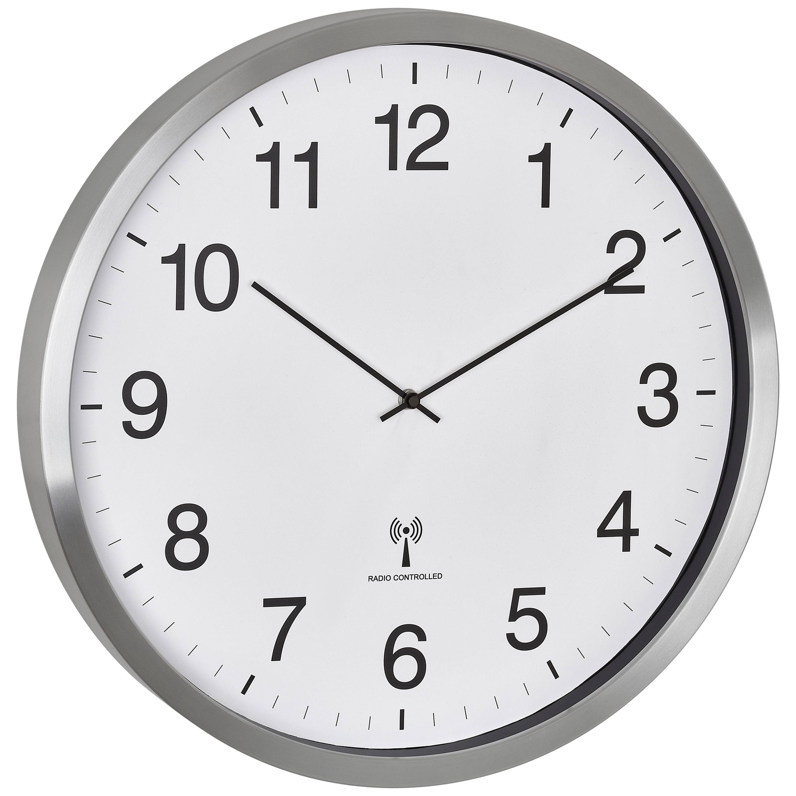 TFA Dostmann 60.3548.02 Radio-controlled Wall Clock 508mm X 65 White Silver Large Display 60.3548