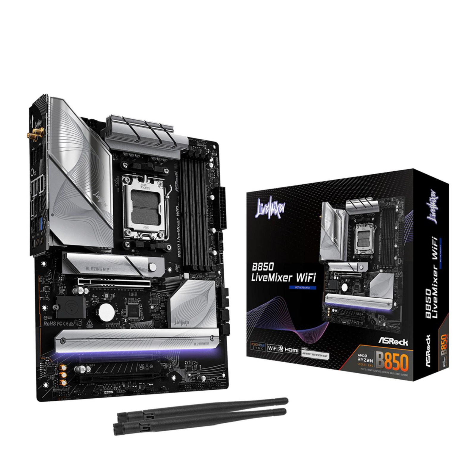 ASRock B850 LiveMixer WiFi DDR5 AM5 Retail AMD Socket AM5 (Ryzen Zen4) (90-MXBQU-A0UAYZ)