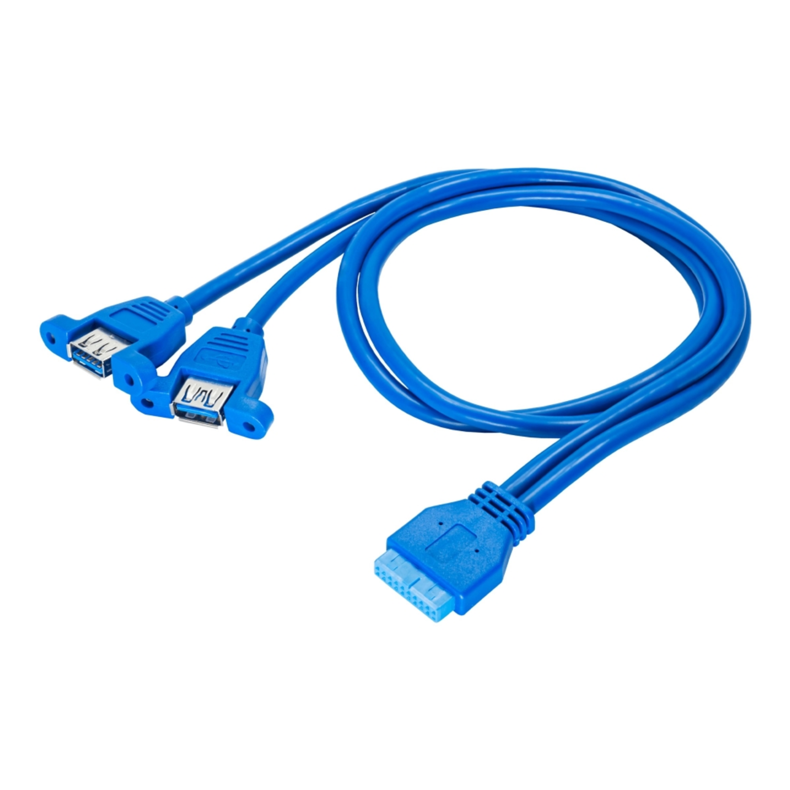 Akyga AK-CA-62 65 M USB 3.0 19-pin 2 X USB 3.0 USB 3.2 Gen 1 (3.1 Gen 1) Male Blue