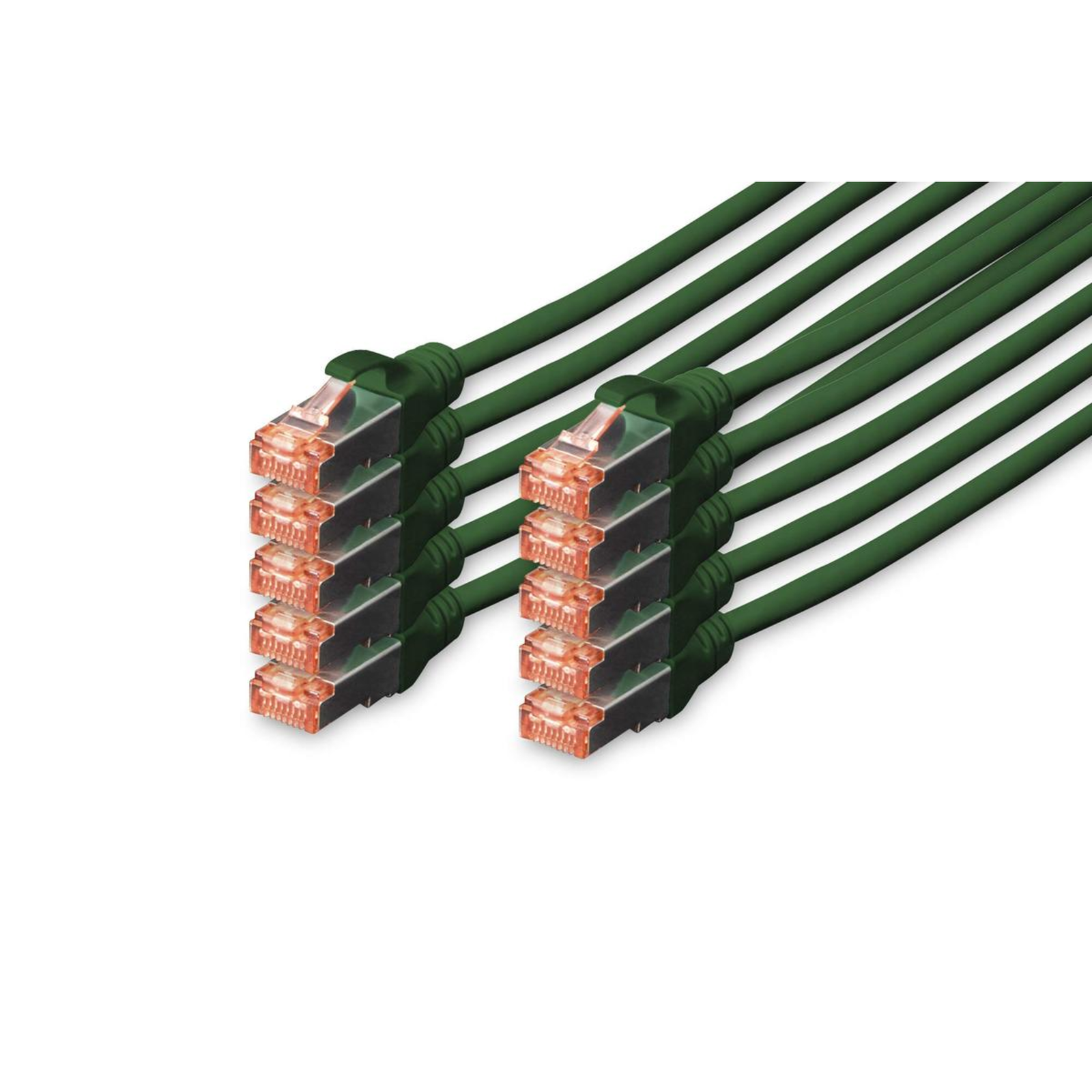 DIGITUS CAT 6 S/FTP Patch Cable 10 Pieces (DK-1644-0025-G-10)