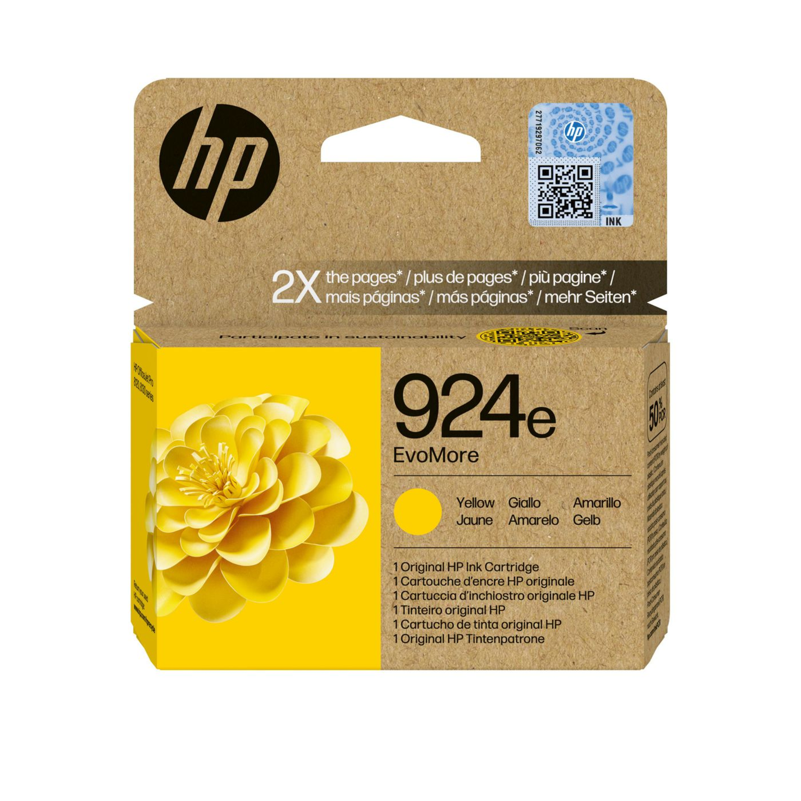 HPI Ink Cartridge 924e EvoMore Yellow 800 Pages Ink
