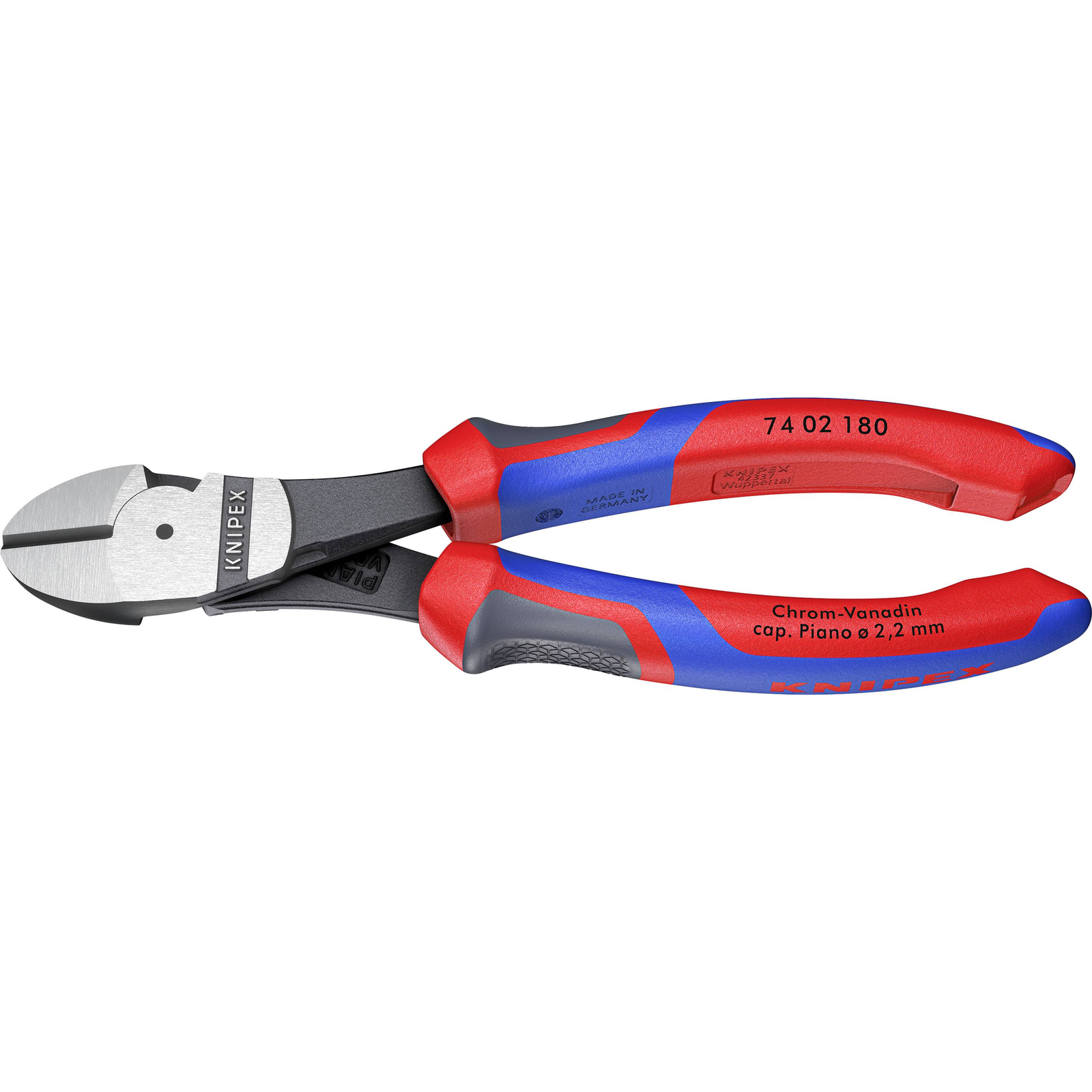 KNIPEX 74 02 180 Side Cutters Chrome Vanadium Steel Plastic Blue/red 18 Cm 273 G