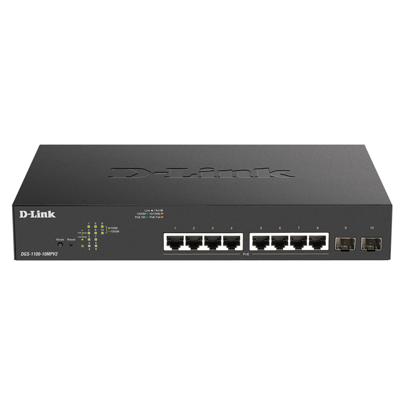 D-Link DGS-1100-10MPV2 Smart Managed Switch (8x Gigabit Ethernet PoE+ 130W 2x SFP)