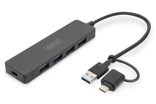 HUB 4-PORT SLIM LINE USB3. 02M - USB-C ADAP 5GBPS 02M CABLE