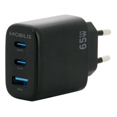 WALL CHARGER - 65W - 2 USB C + - 1 USB A - GAN